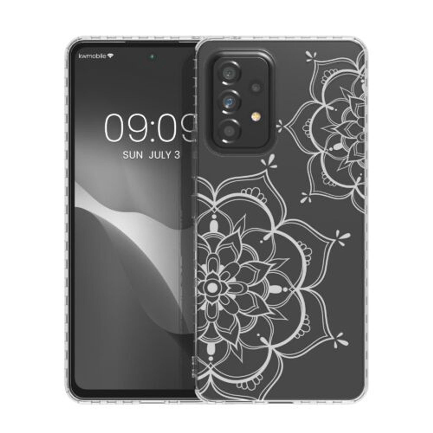 Husa Kwmobile pentru Samsung Galaxy A53 5G, Silicon, Transparent/Argintiu, 58368.03 fotografia produsului