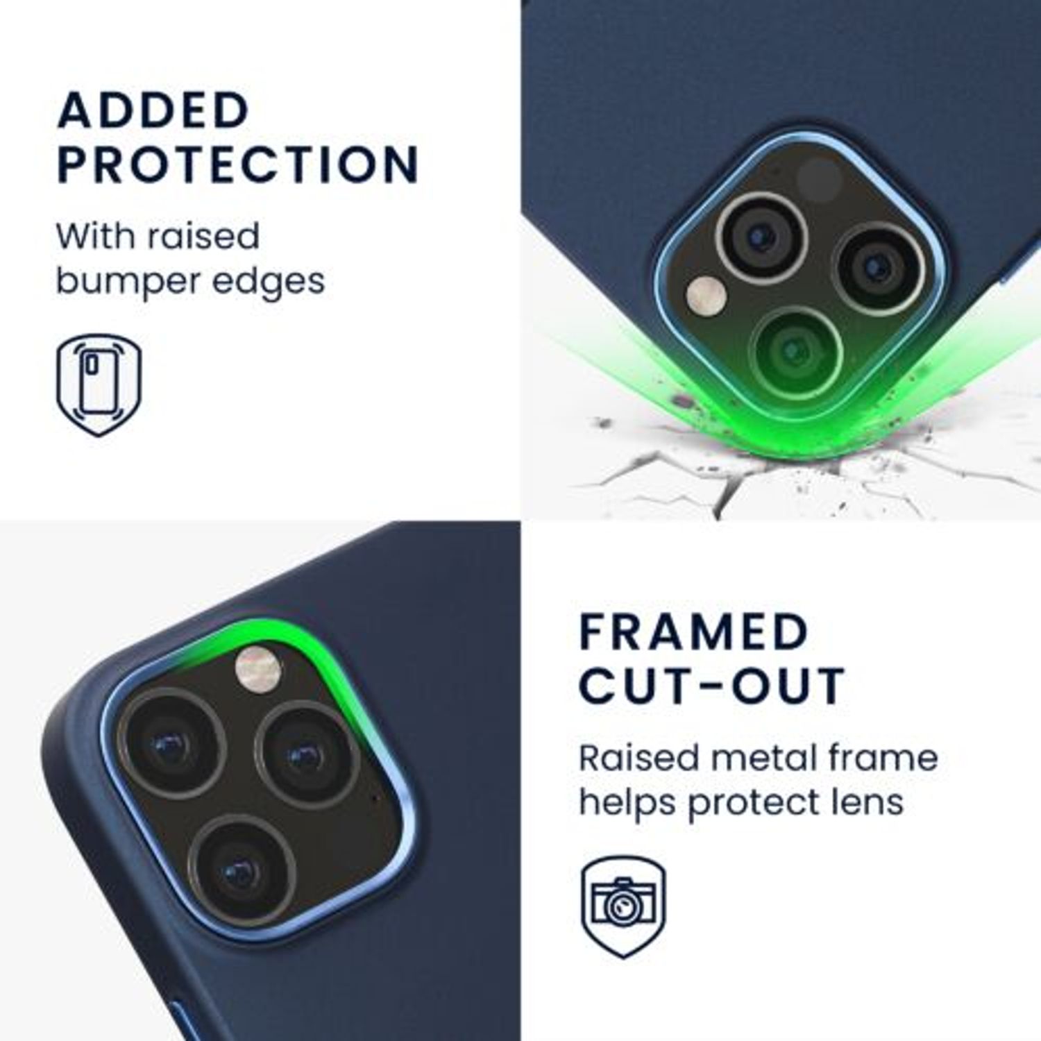 Husa Kwmobile pentru Apple iPhone 12/iPhone 12 Pro, Silicon, Albastru, 58391.17 fotografia produsului View 3 L