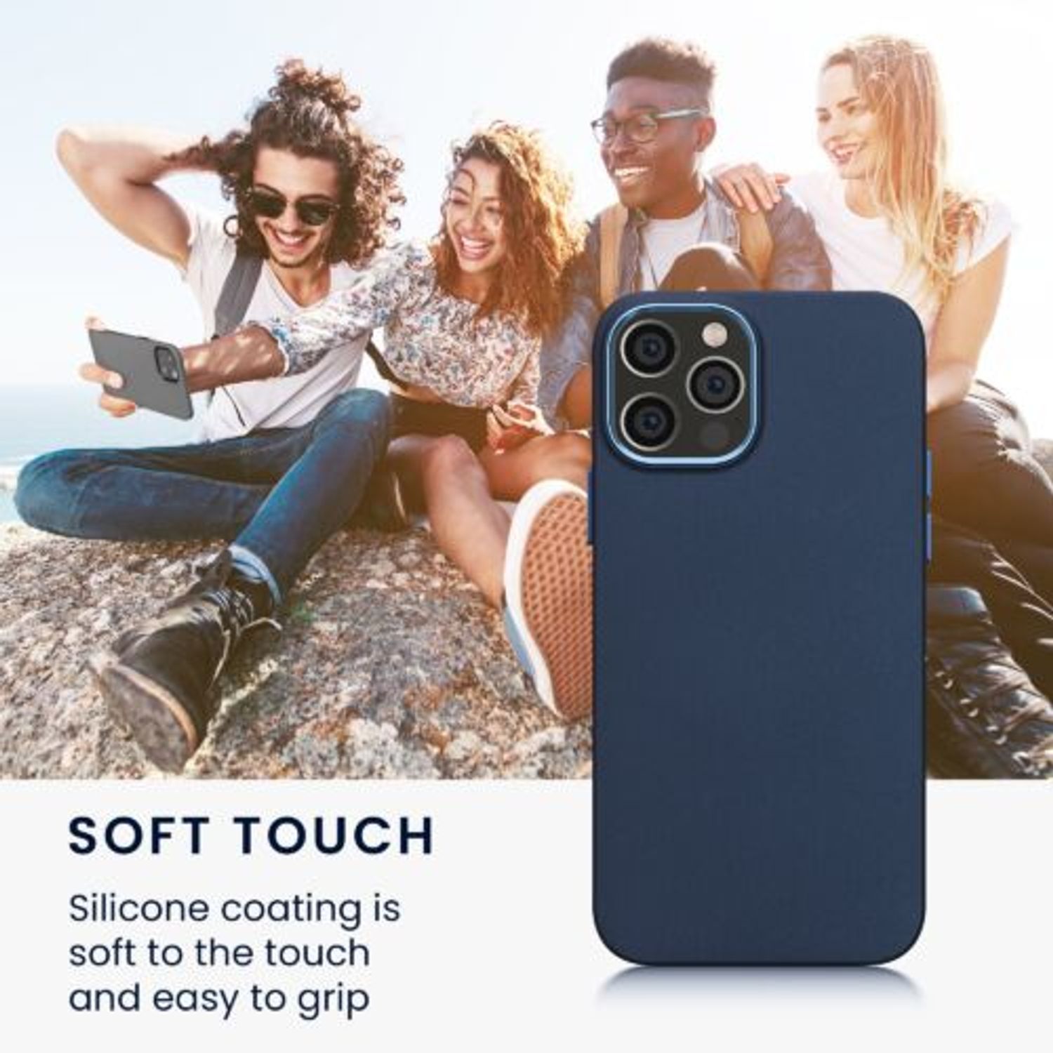 Husa Kwmobile pentru Apple iPhone 12/iPhone 12 Pro, Silicon, Albastru, 58391.17 fotografia produsului View 6 L