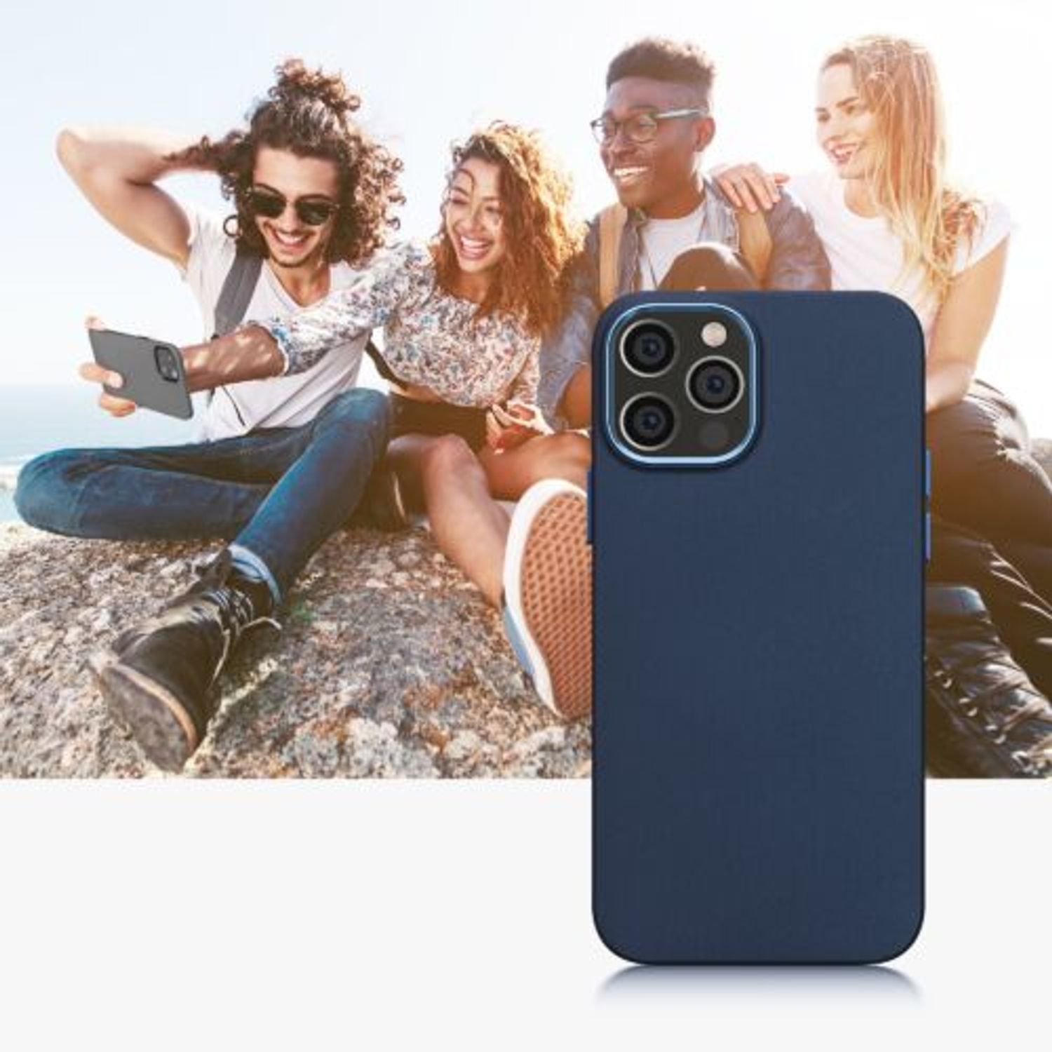 Husa Kwmobile pentru Apple iPhone 12/iPhone 12 Pro, Silicon, Albastru, 58391.17 fotografia produsului View 11 L