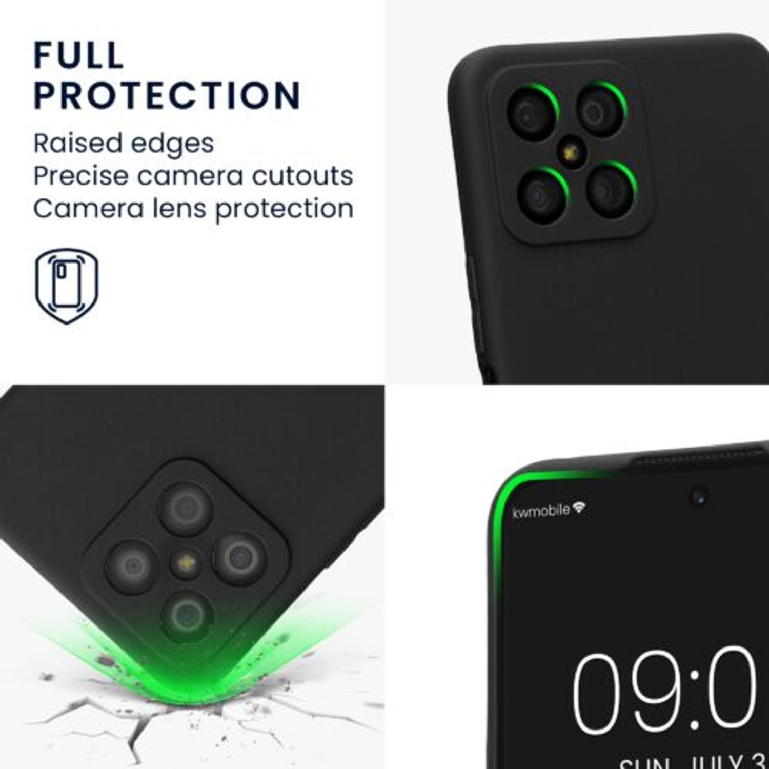 Husa Kwmobile pentru Honor X8, Silicon, Negru, 58396.47 fotografia produsului View 3 L