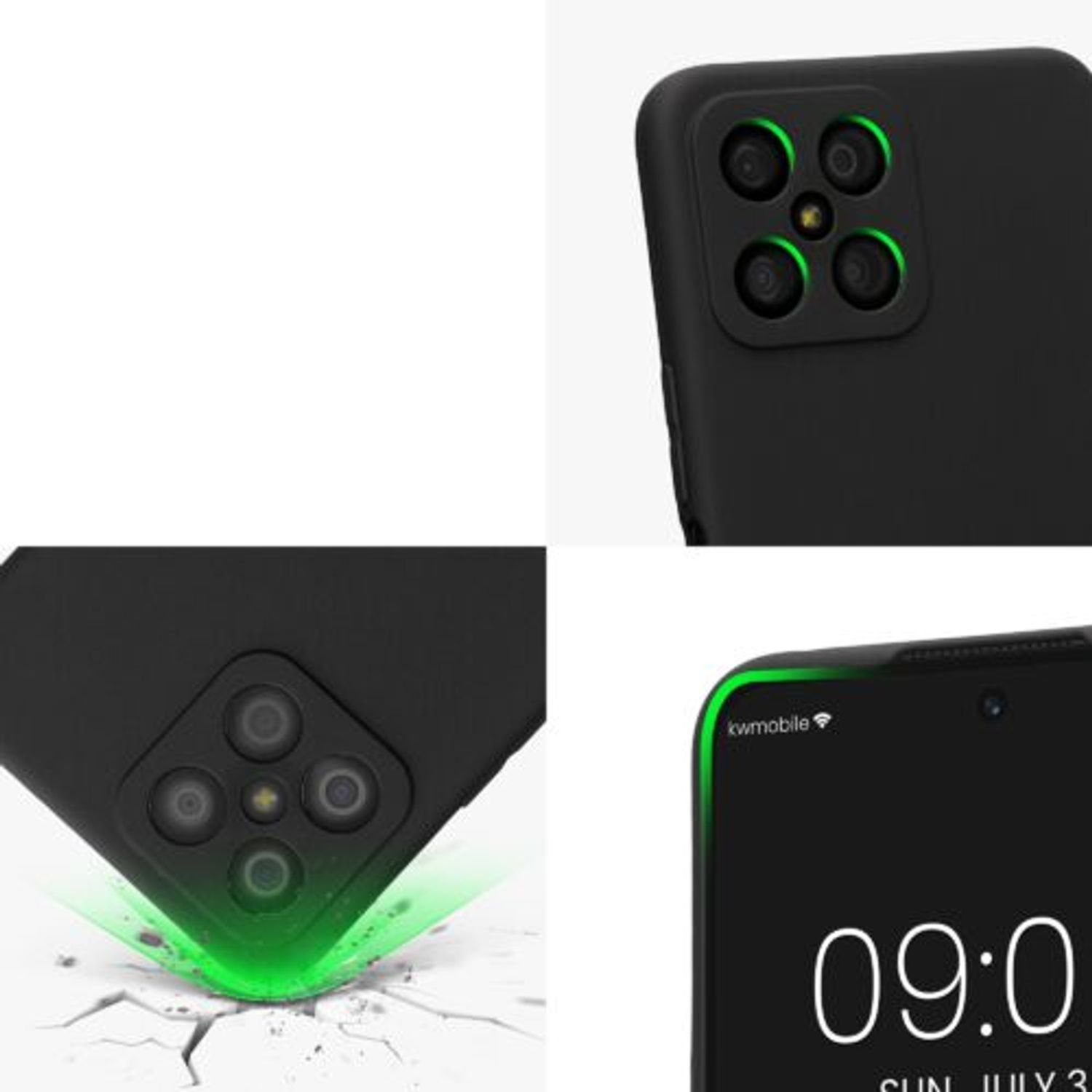 Husa Kwmobile pentru Honor X8, Silicon, Negru, 58396.47 fotografia produsului View 7 L