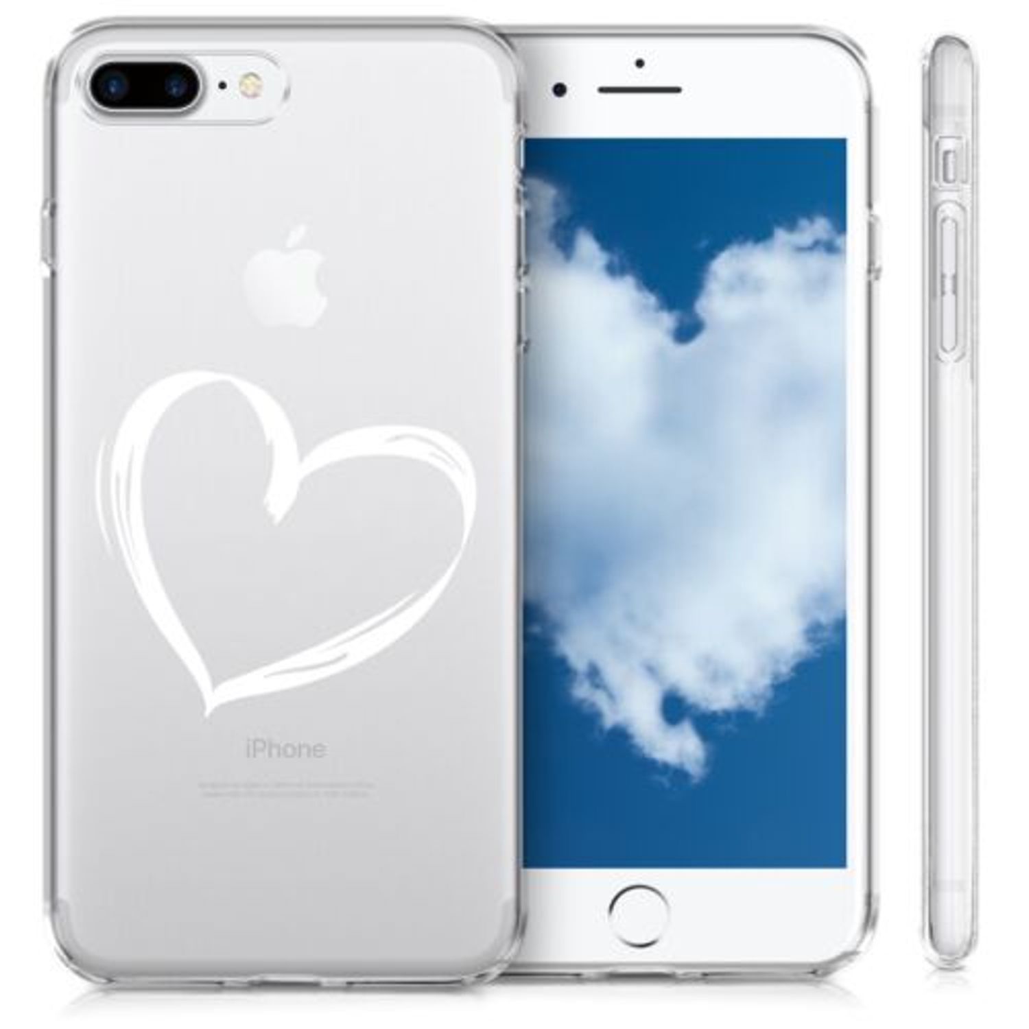 Husa pentru Apple iPhone 8 Plus/iPhone 7 Plus, Silicon, Alb, 45352.01 fotografia produsului View 2 L