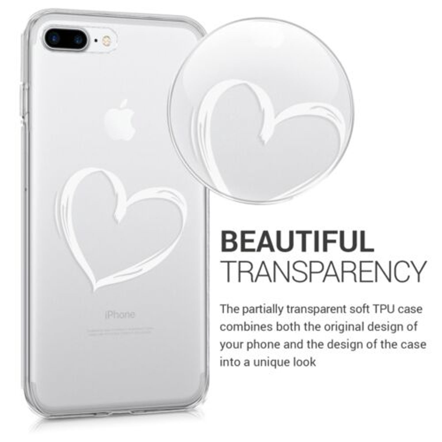 Husa pentru Apple iPhone 8 Plus/iPhone 7 Plus, Silicon, Alb, 45352.01 fotografia produsului View 4 L