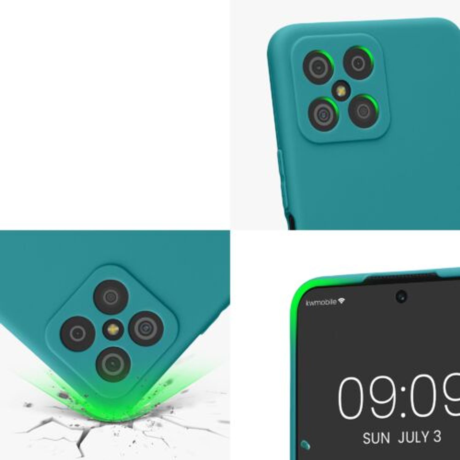 Husa Kwmobile pentru Honor X8, Silicon, Verde, 58396.57 fotografia produsului View 7 L