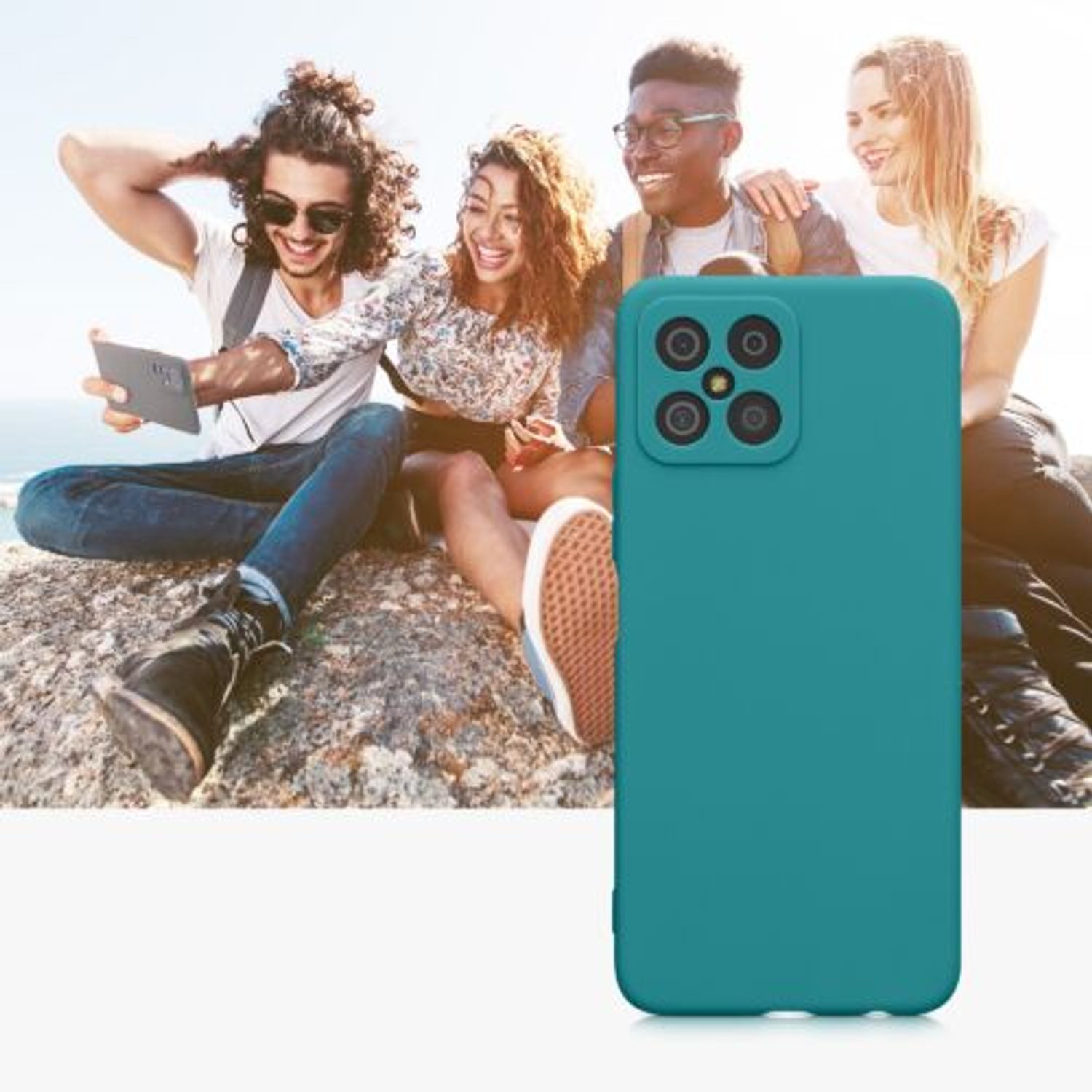 Husa Kwmobile pentru Honor X8, Silicon, Verde, 58396.57 fotografia produsului View 8 L