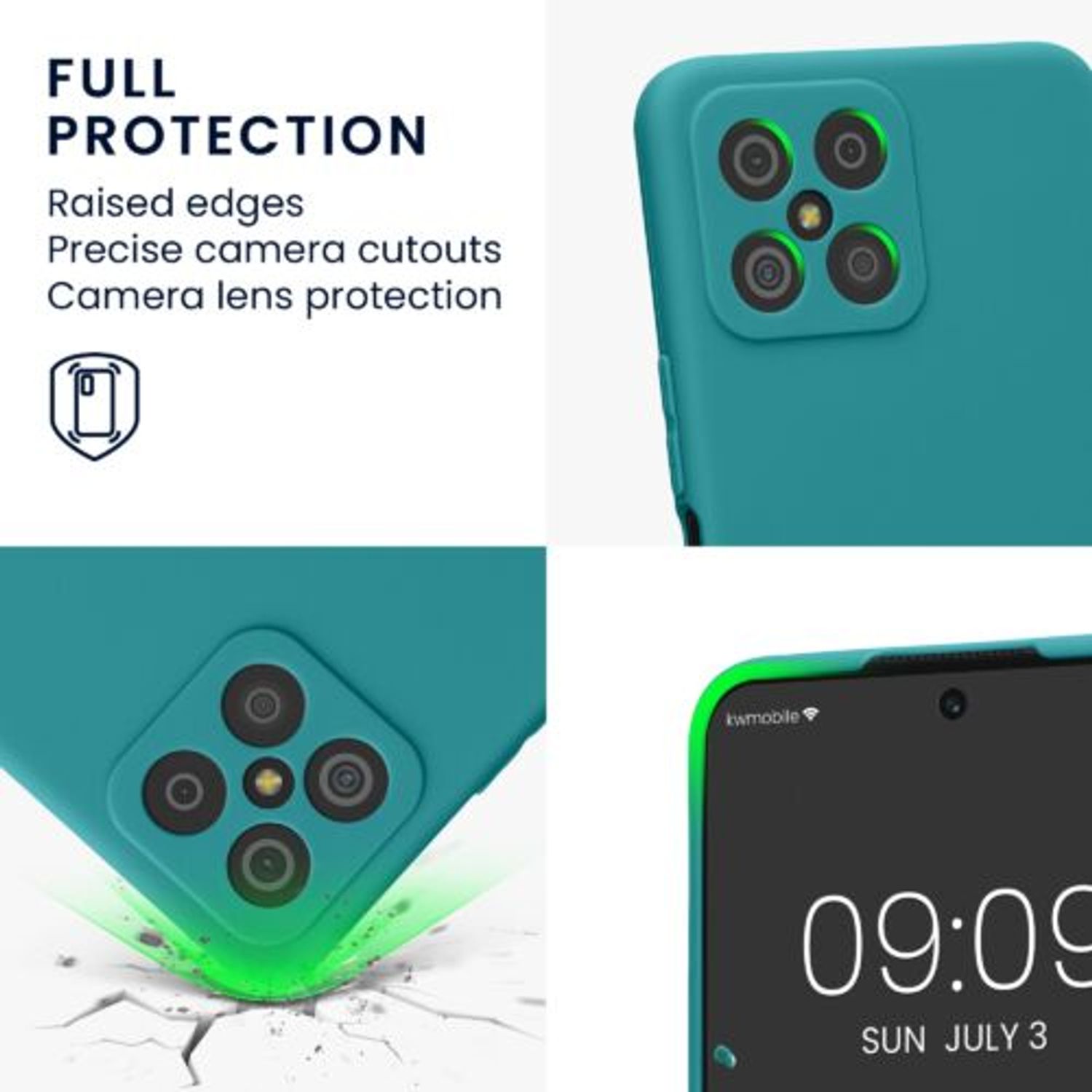 Husa Kwmobile pentru Honor X8, Silicon, Verde, 58396.57 fotografia produsului View 3 L