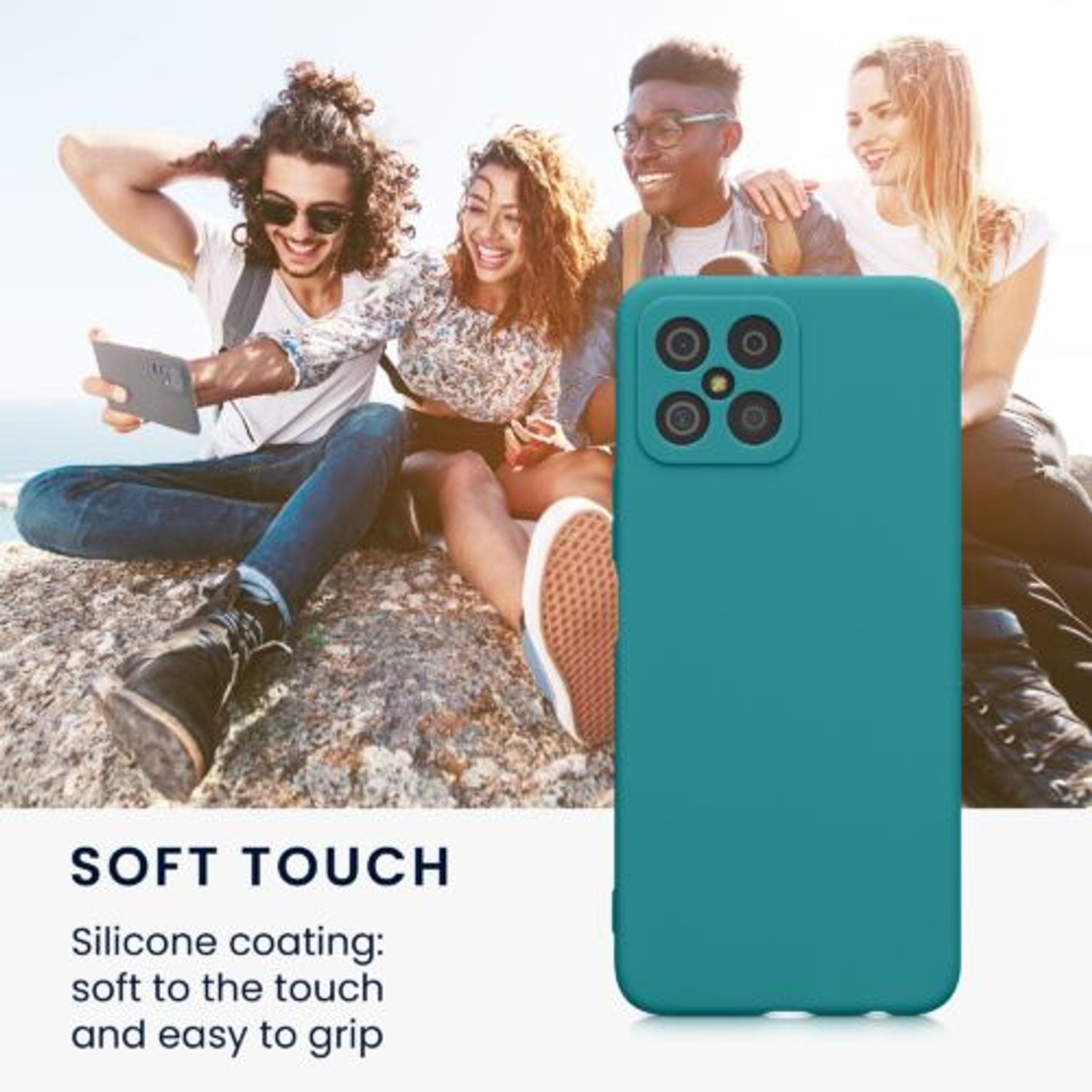 Husa Kwmobile pentru Honor X8, Silicon, Verde, 58396.57 fotografia produsului View 4 L