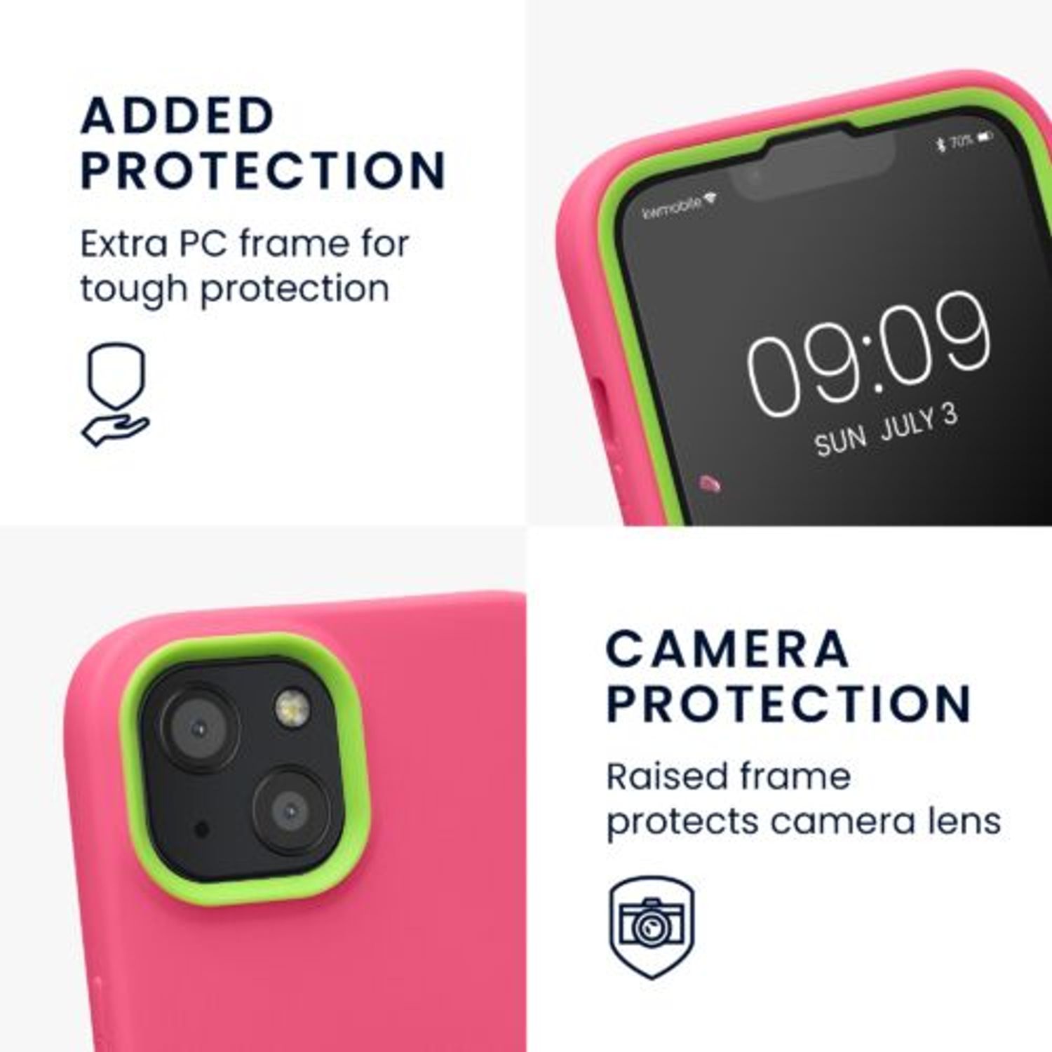 Husa Kwmobile pentru Apple iPhone 13, Silicon, Roz, 58333.77 fotografia produsului View 2 L