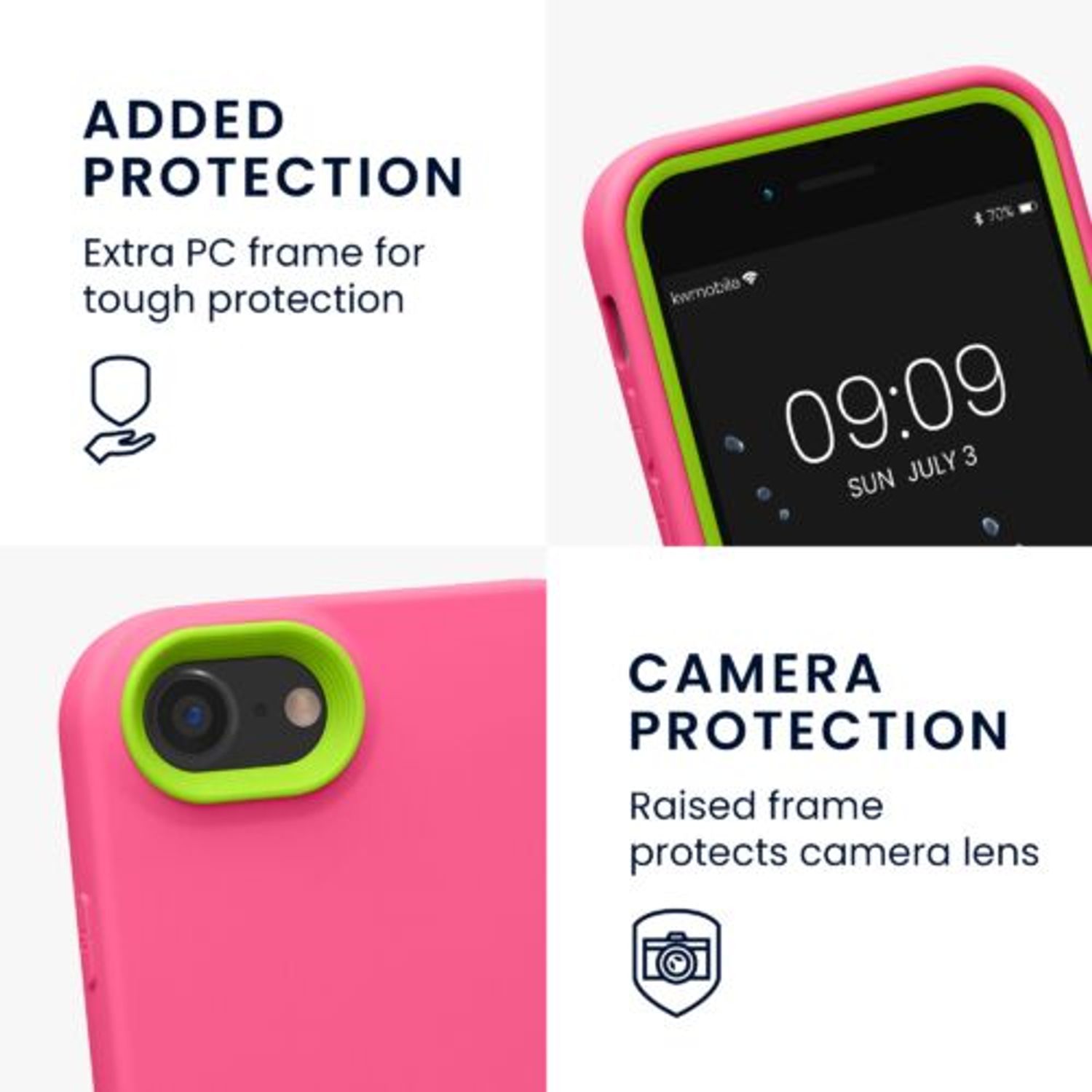 Husa Kwmobile pentru Apple iPhone 8/iPhone 7/iPhone SE 2, Silicon, Roz, 58385.77 fotografia produsului View 2 L