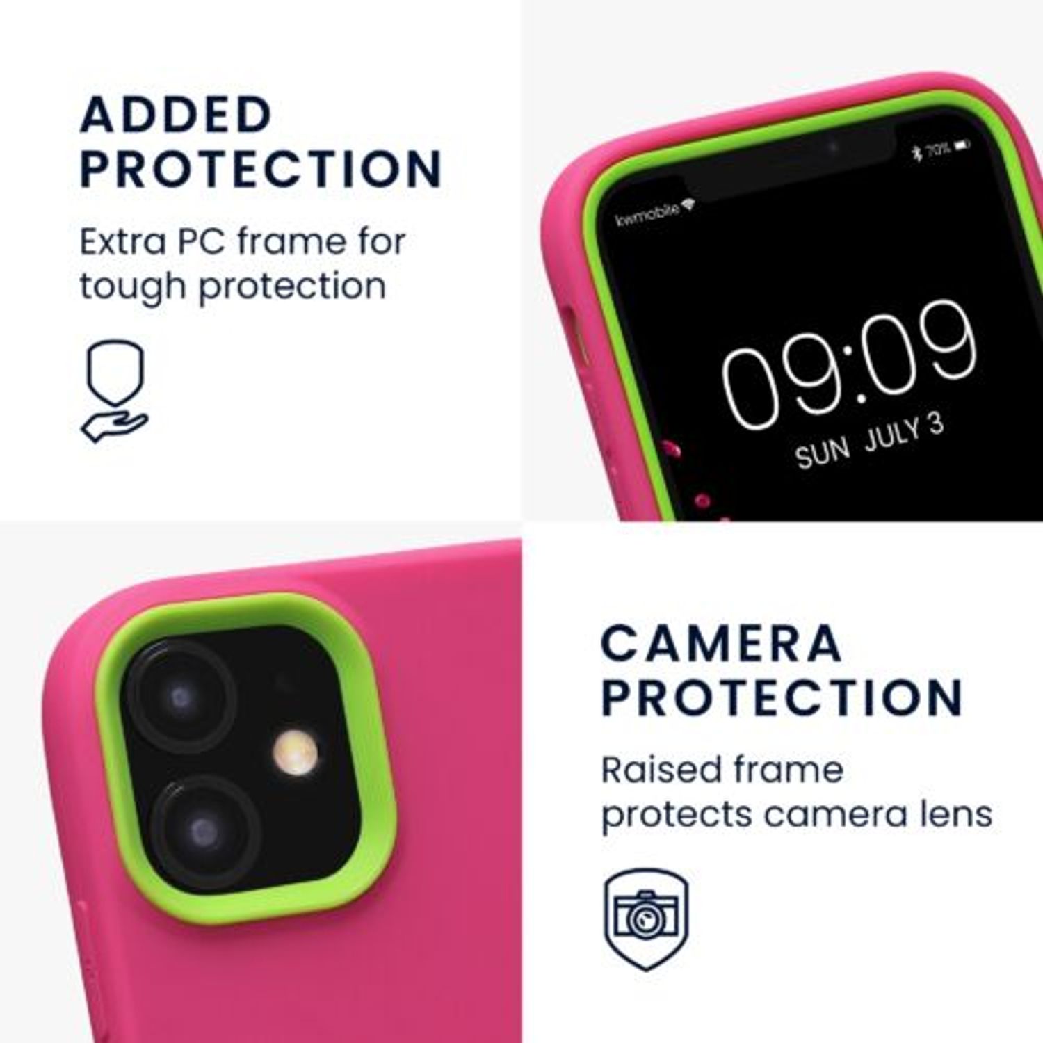 Husa Kwmobile pentru Apple iPhone 11, Silicon, Roz, 58386.77 fotografia produsului View 2 L