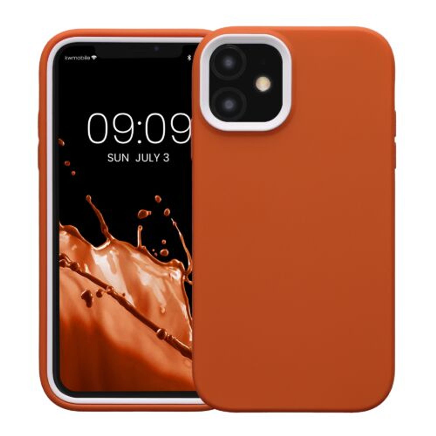 Husa Kwmobile pentru Apple iPhone 11, Silicon, Portocaliu, 58386.29 fotografia produsului