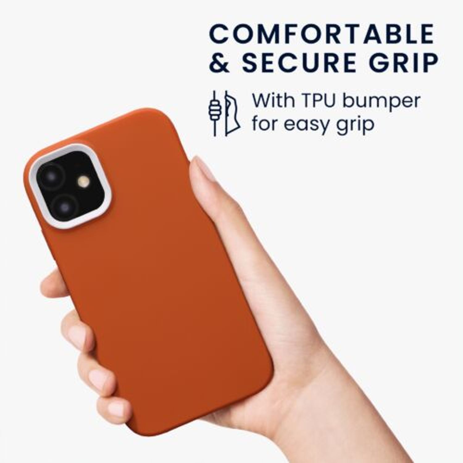 Husa Kwmobile pentru Apple iPhone 11, Silicon, Portocaliu, 58386.29 fotografia produsului View 5 L