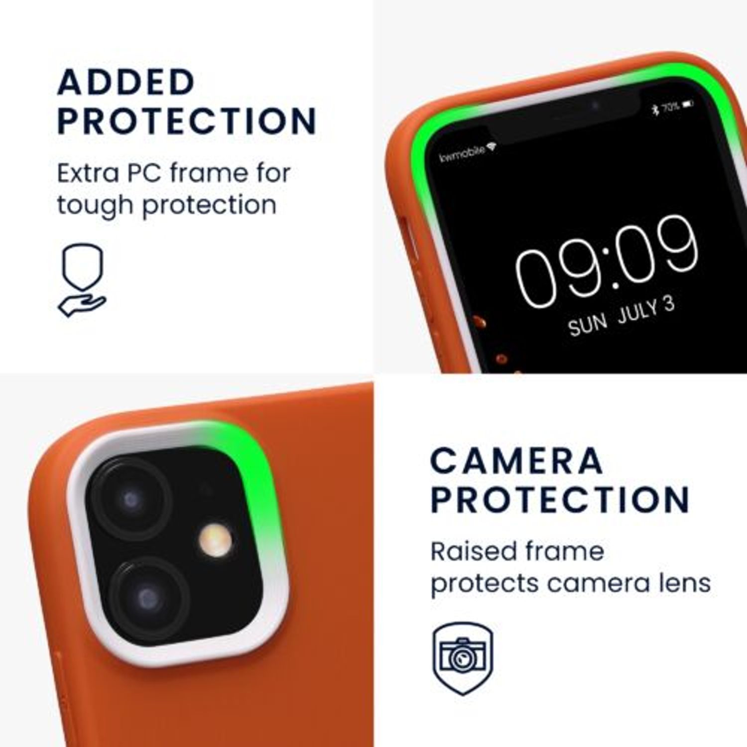 Husa Kwmobile pentru Apple iPhone 11, Silicon, Portocaliu, 58386.29 fotografia produsului View 2 L