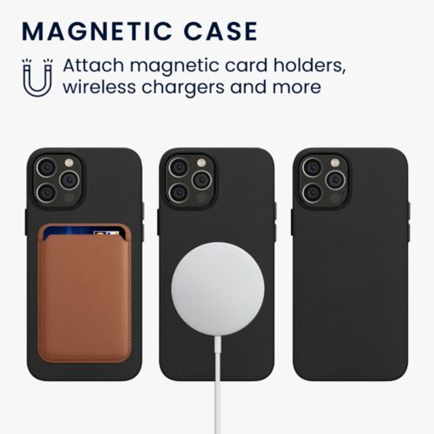Husa Kwmobile pentru Apple iPhone 12/iPhone 12 Pro, Silicon, Negru, 58391.01 fotografia produsului View 4 L