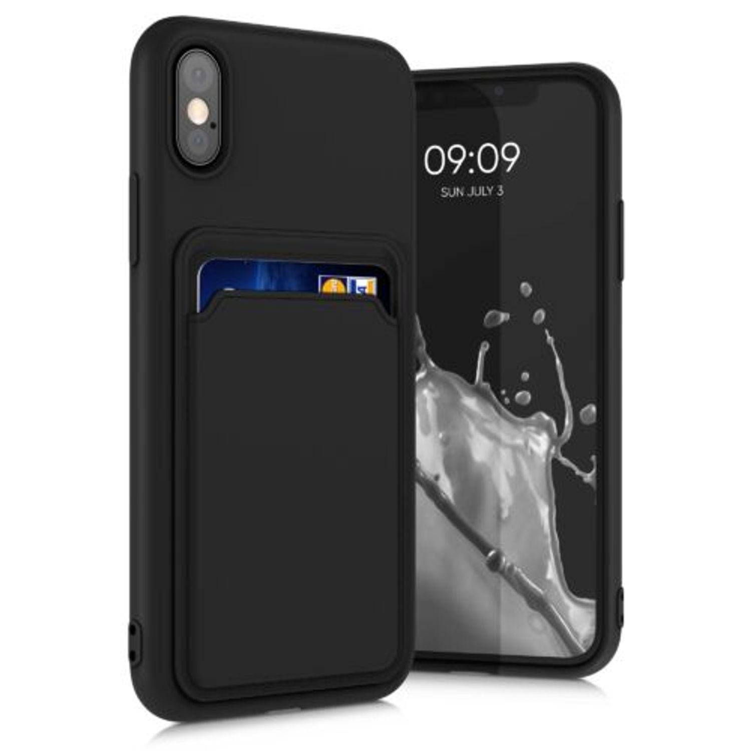 Husa pentru iPhone X/iPhone XS, Silicon, Negru, 55119.01 fotografia produsului