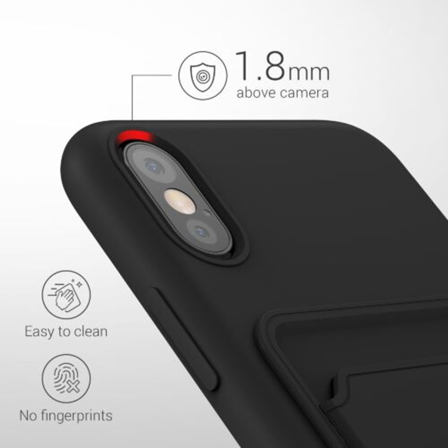 Husa pentru iPhone X/iPhone XS, Silicon, Negru, 55119.01 fotografia produsului View 4 L