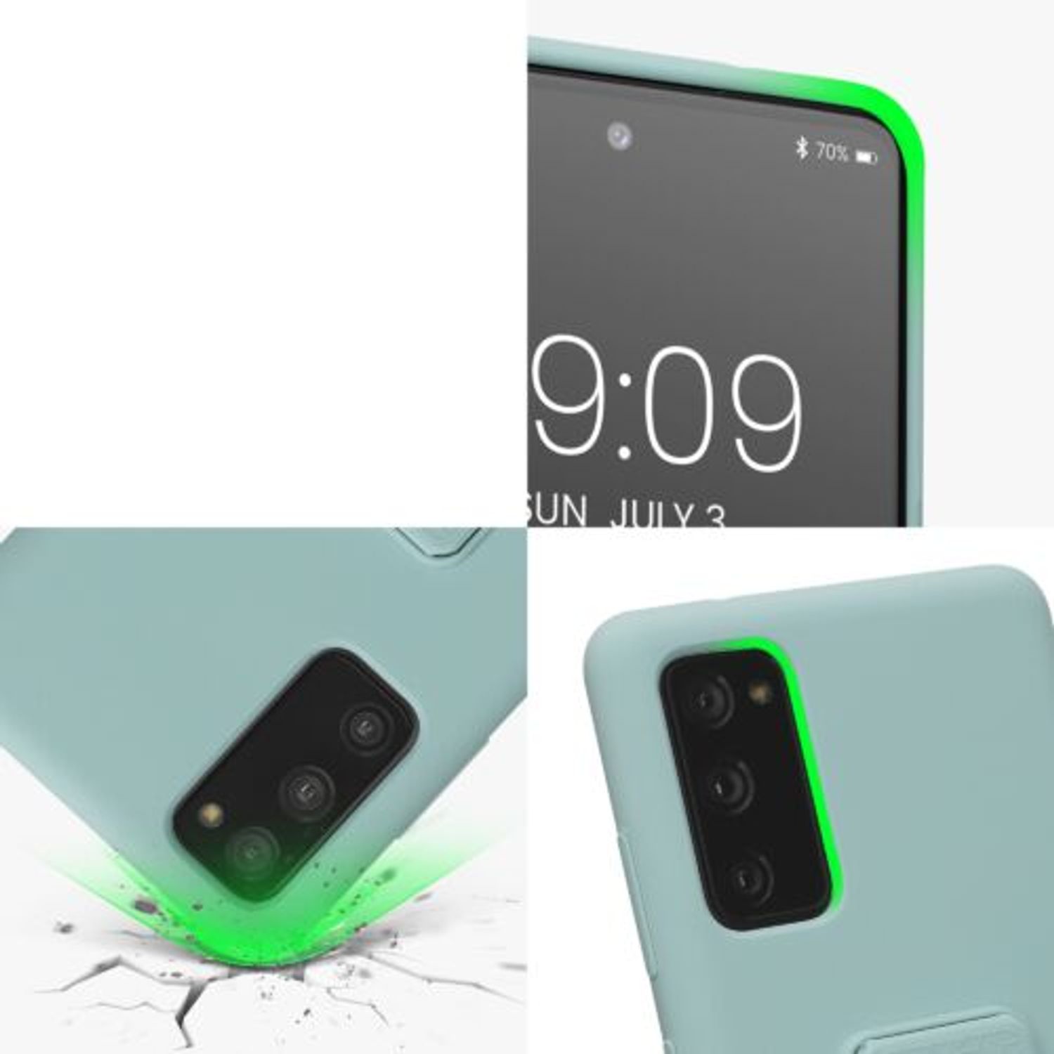 Husa Kwmobile pentru Samsung Galaxy S20 FE, Silicon, Verde, 58426.71 fotografia produsului View 8 L