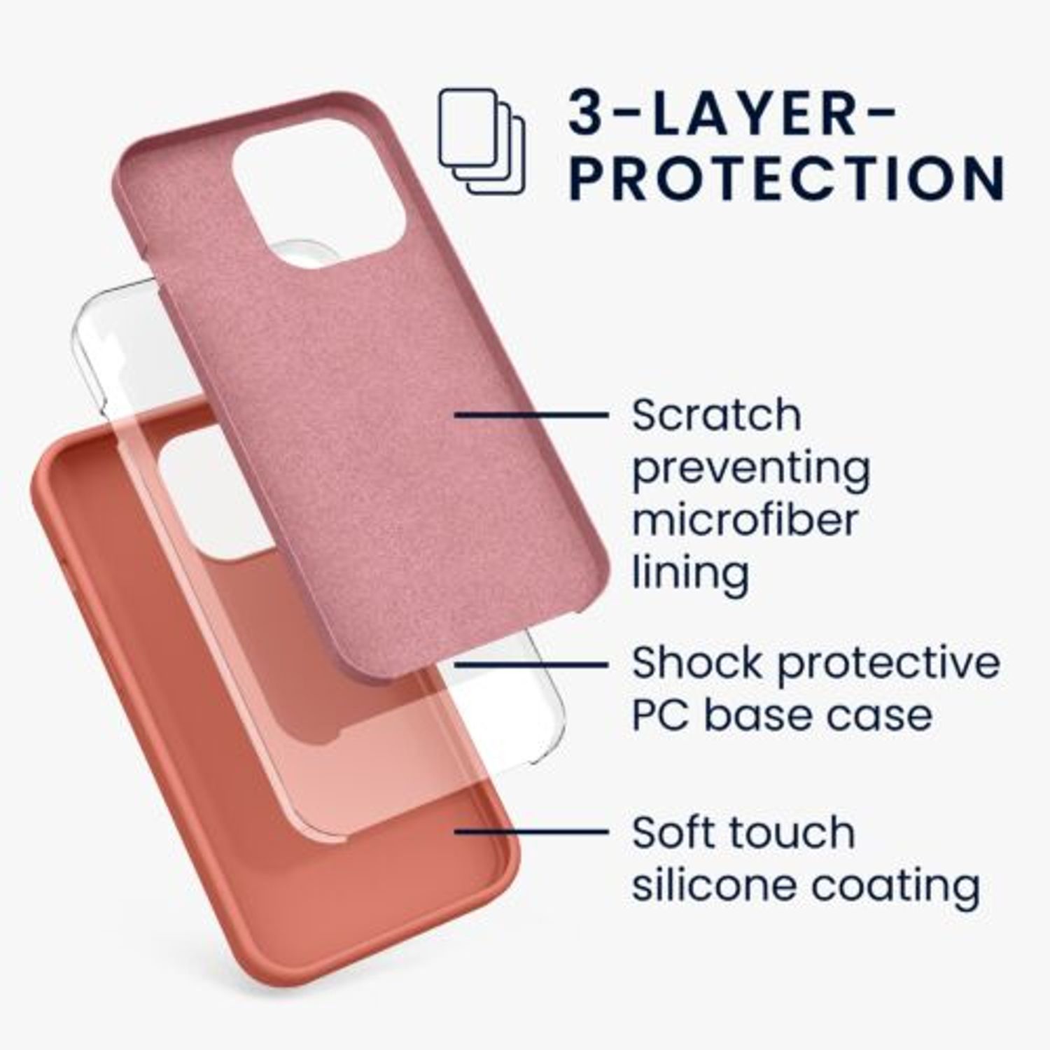 Husa Kwmobile pentru Apple iPhone 13 Pro, Silicon, Coral, 55880.215 fotografia produsului View 2 L