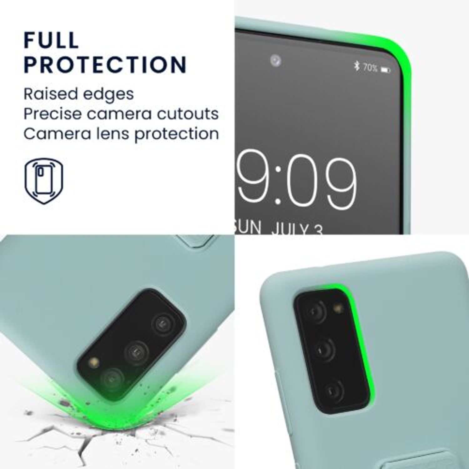 Husa Kwmobile pentru Samsung Galaxy S20 FE, Silicon, Verde, 58426.71 fotografia produsului View 3 L