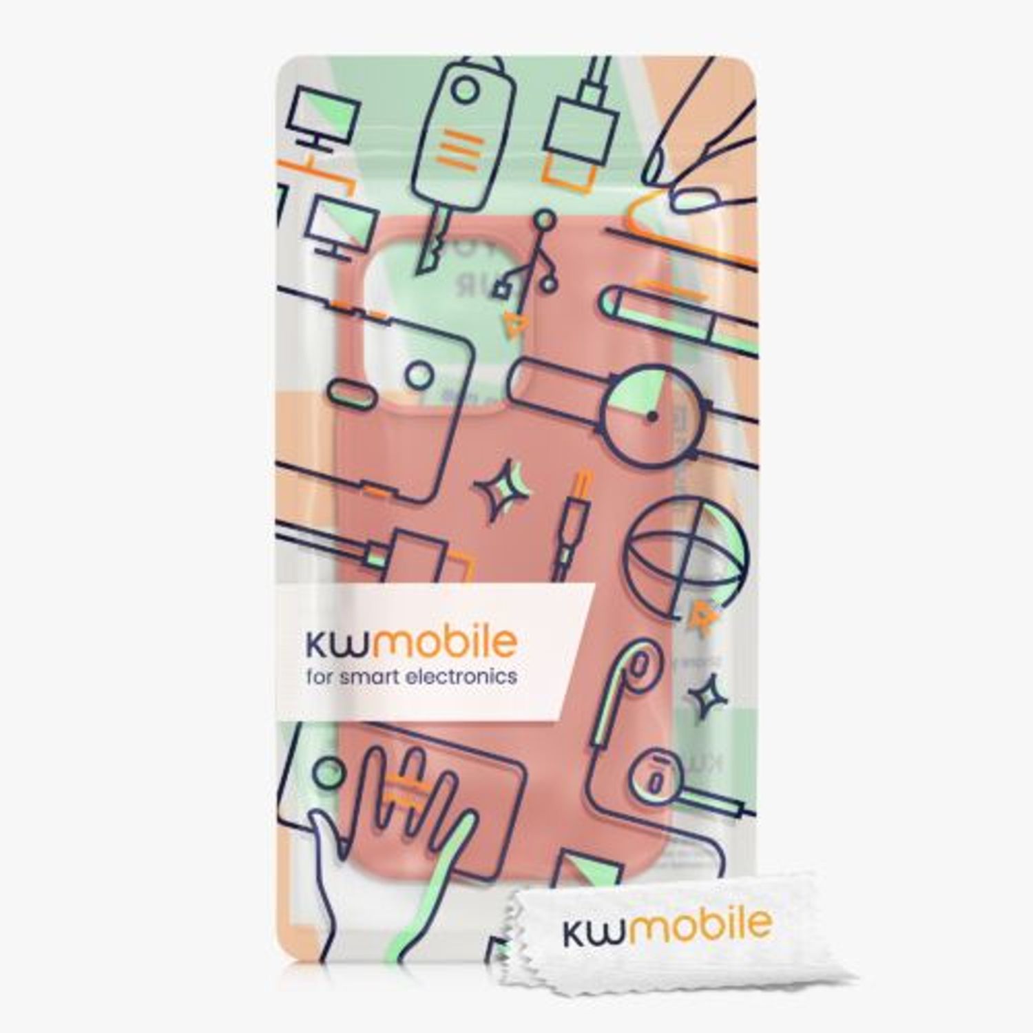 Husa Kwmobile pentru Apple iPhone 13 Pro, Silicon, Coral, 55880.215 fotografia produsului View 7 L