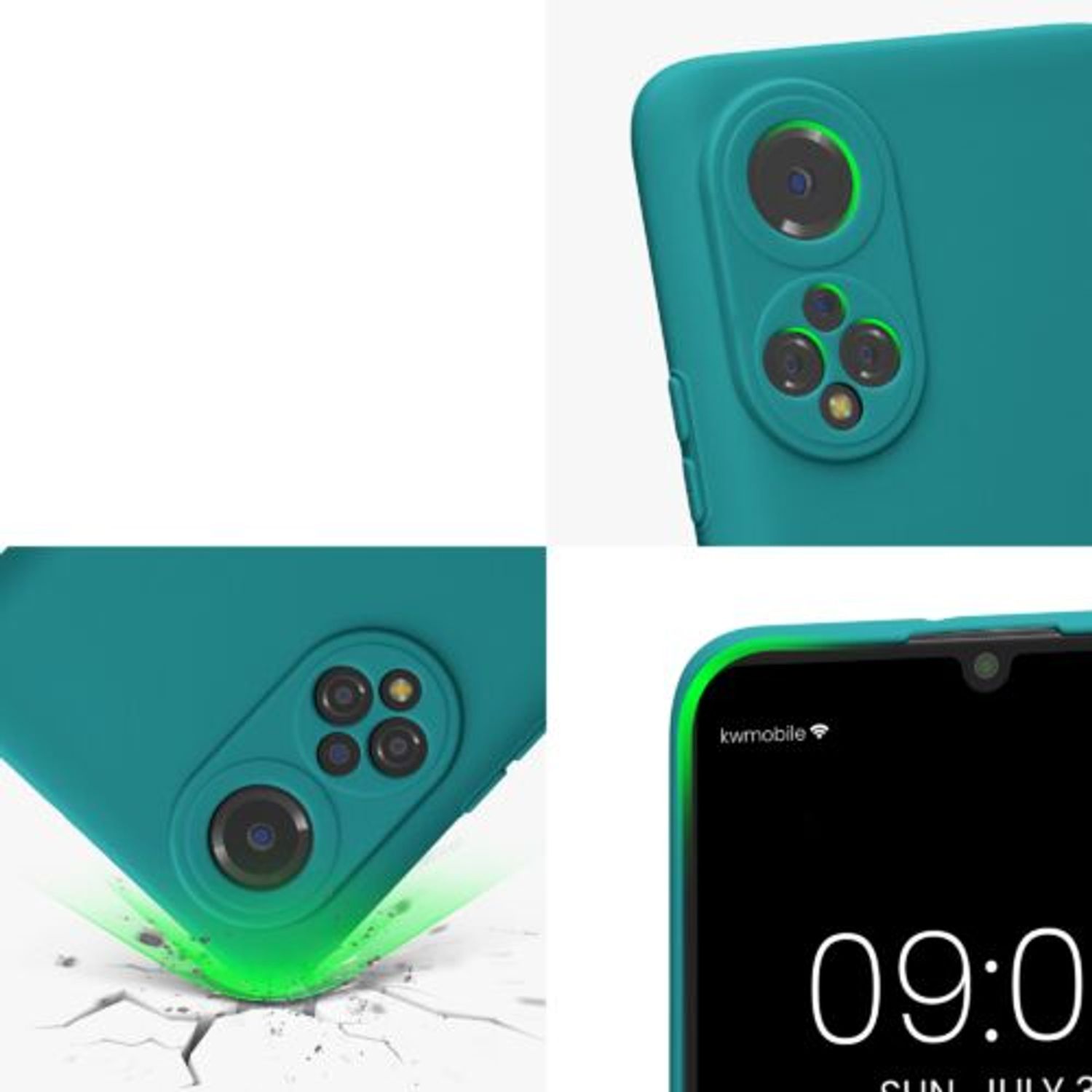 Husa Kwmobile pentru Honor X7, Silicon, Verde, 58420.57 fotografia produsului View 7 L