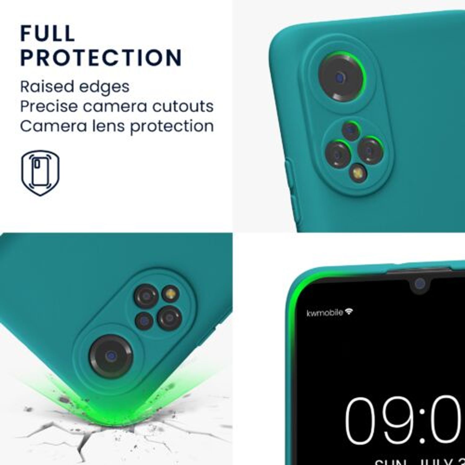 Husa Kwmobile pentru Honor X7, Silicon, Verde, 58420.57 fotografia produsului View 3 L