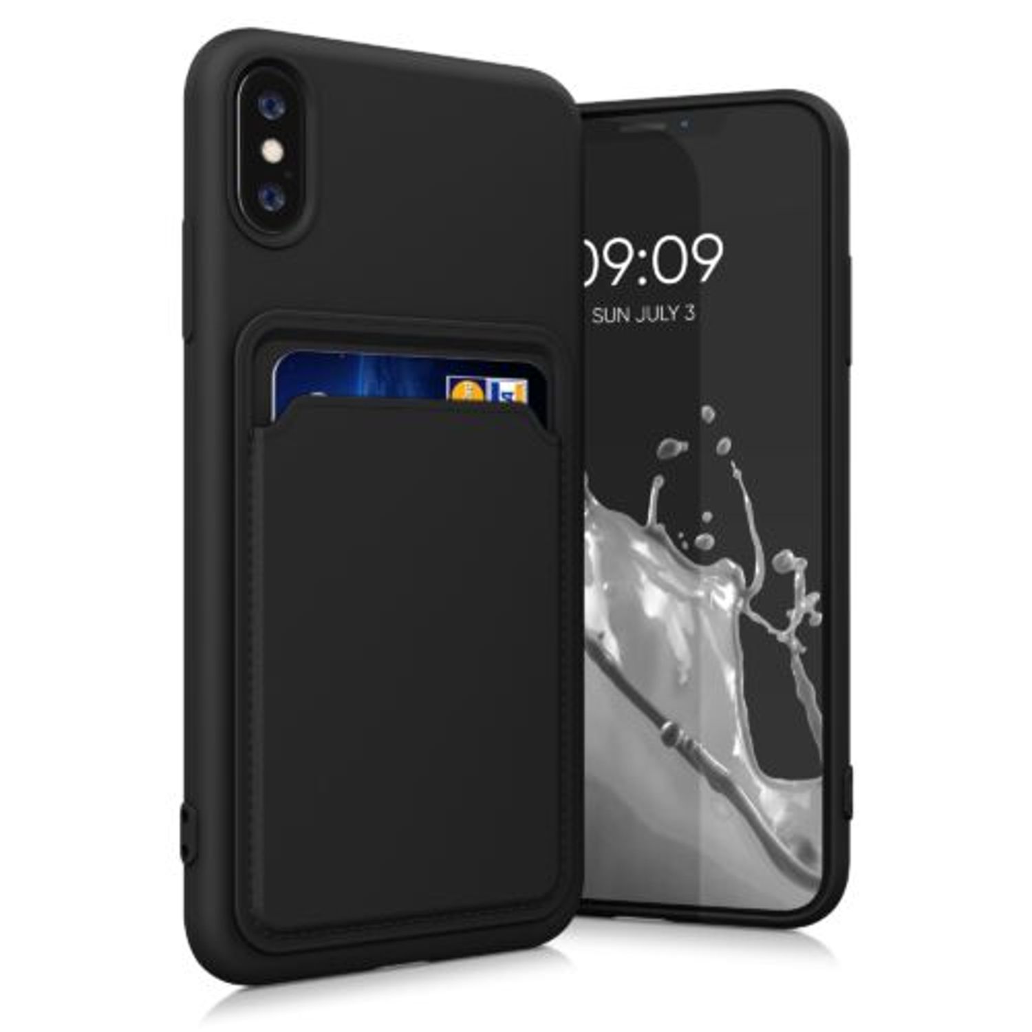 Husa pentru iPhone X/iPhone XS, Silicon, Negru, 55120.01 fotografia produsului