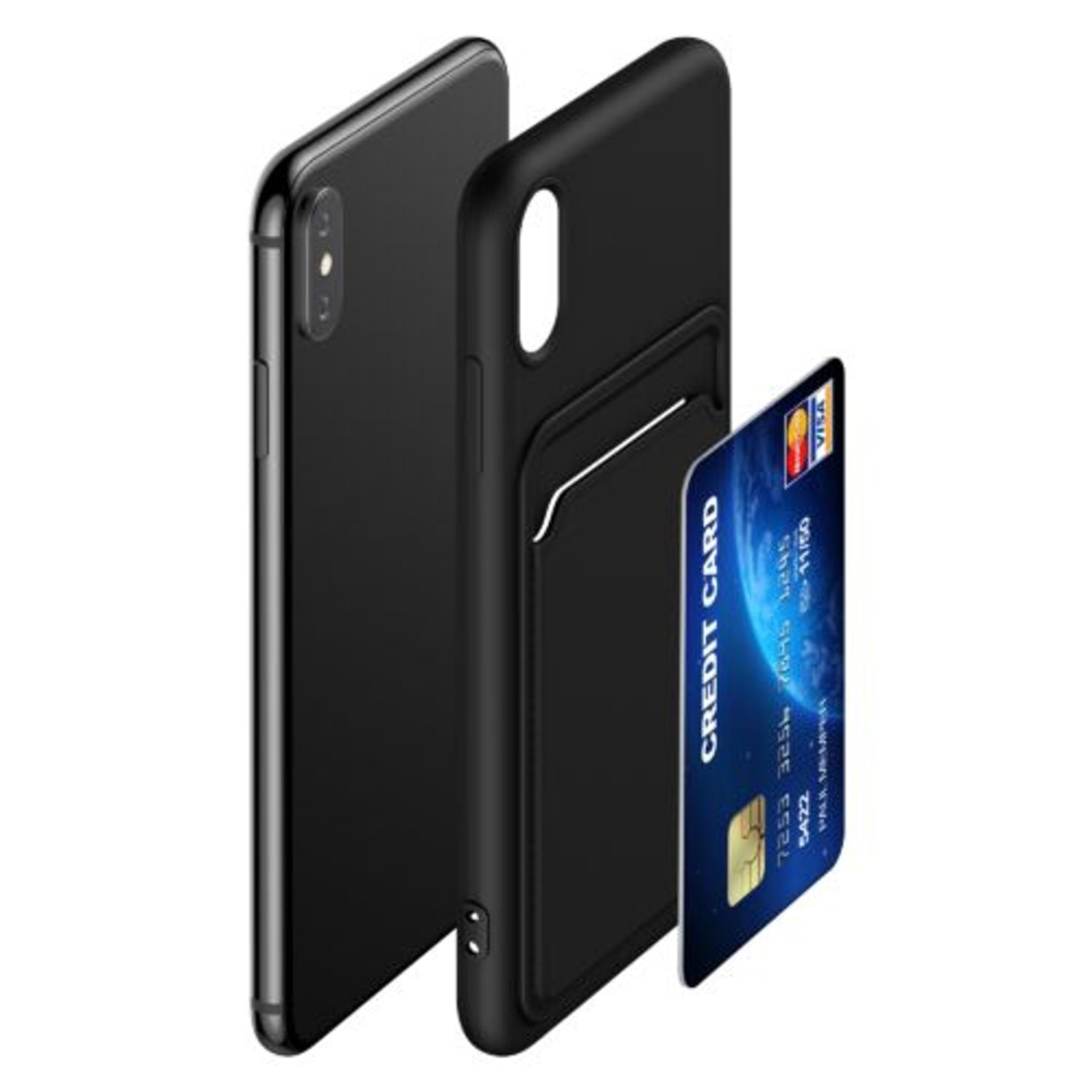Husa pentru iPhone X/iPhone XS, Silicon, Negru, 55120.01 fotografia produsului View 7 L