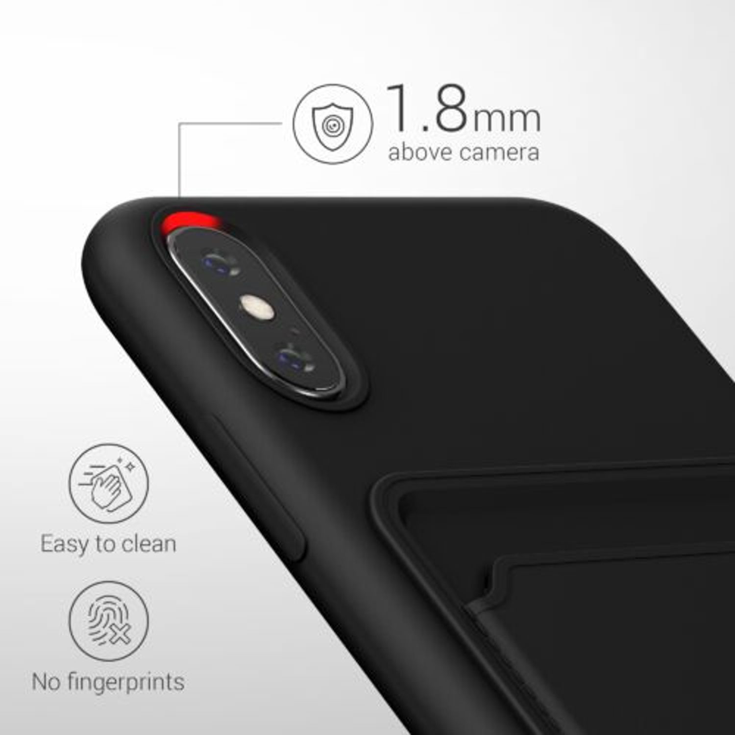 Husa pentru iPhone X/iPhone XS, Silicon, Negru, 55120.01 fotografia produsului View 4 L