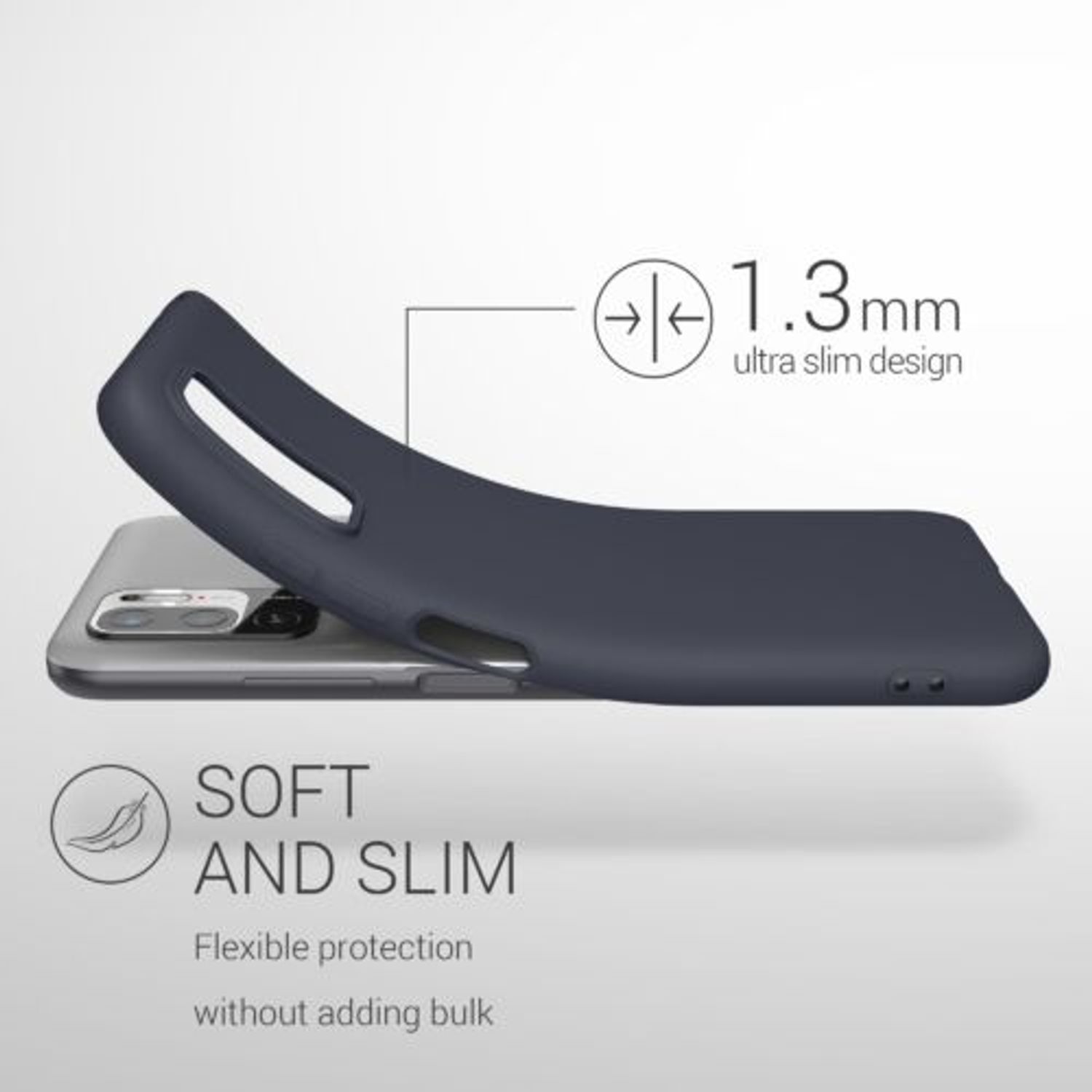 Husa Kwmobile pentru Xiaomi Redmi Note 10 5G, Silicon, Albastru, 54947.186 fotografia produsului View 2 L