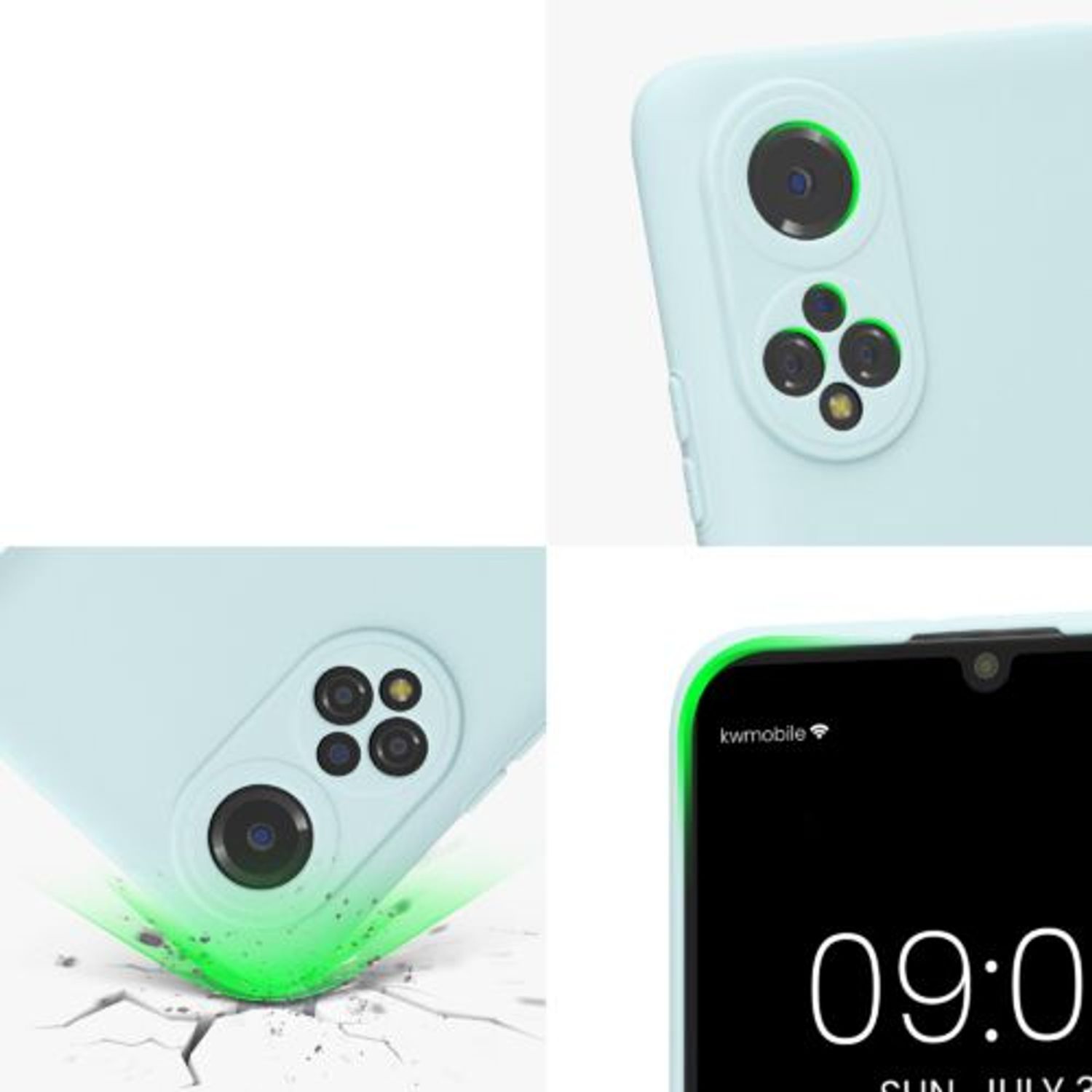 Husa Kwmobile pentru Honor X7, Silicon, Verde, 58420.200 fotografia produsului View 7 L