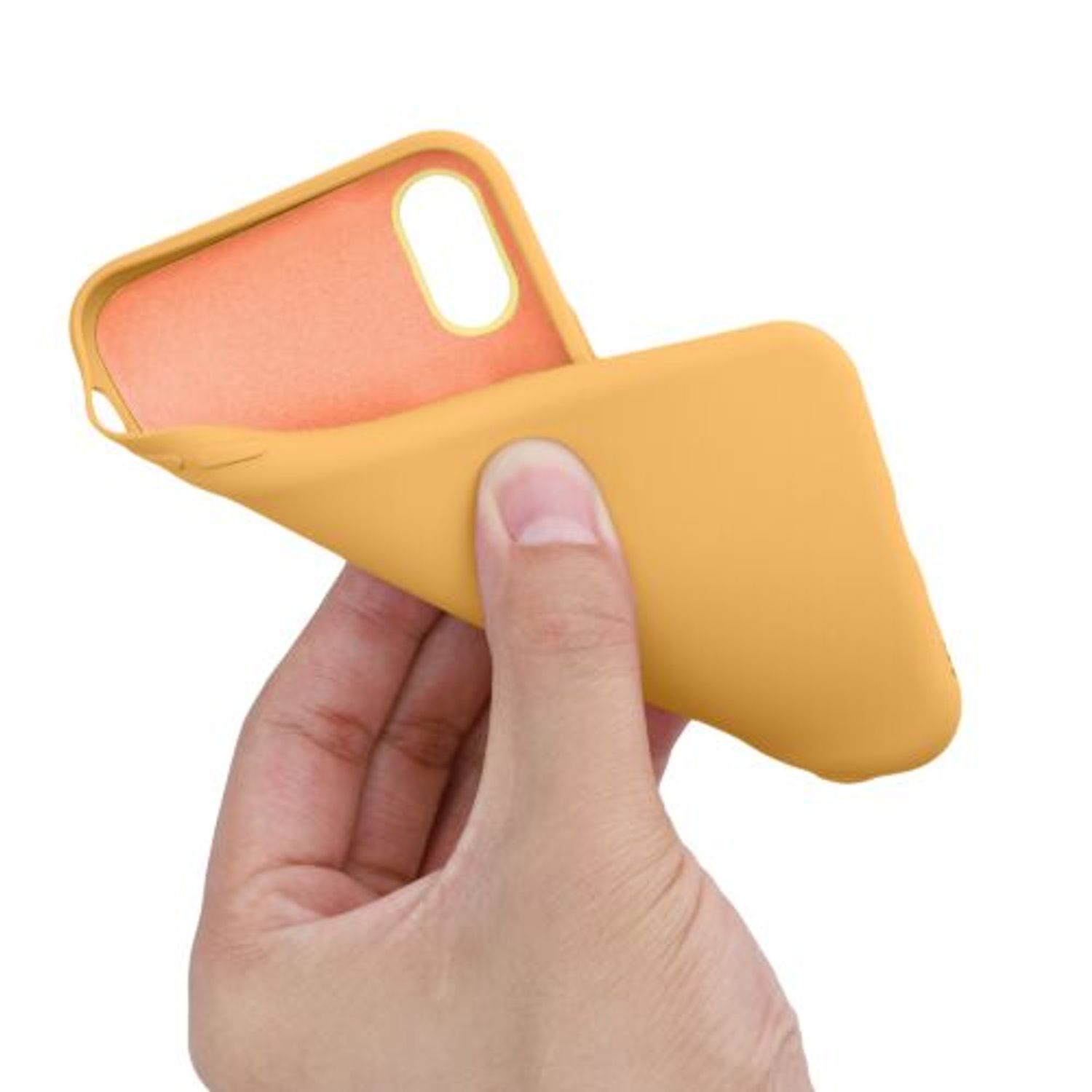 Husa pentru iPhone X/iPhone XS, Silicon, Galben, 49982.217 fotografia produsului View 8 L