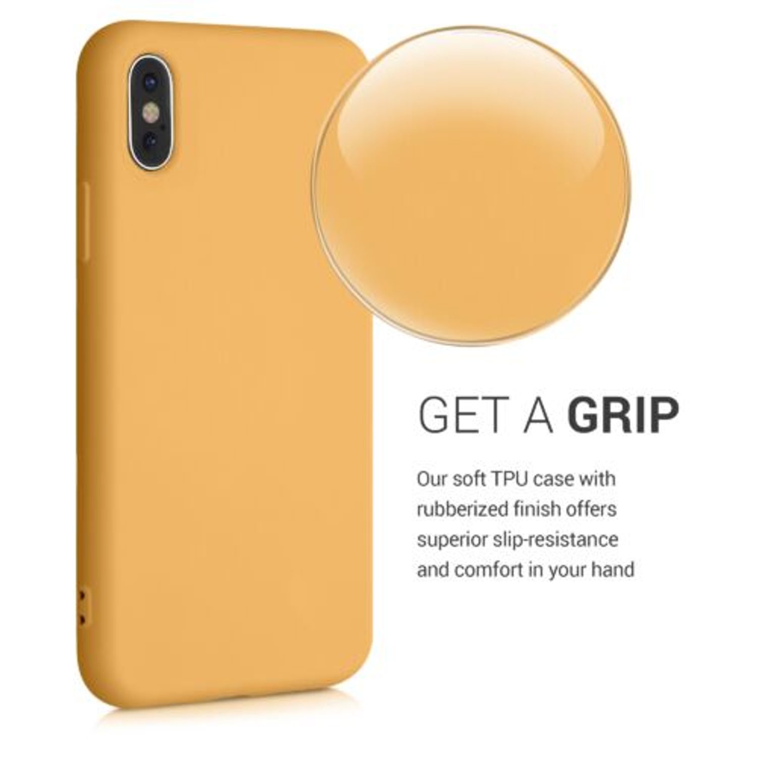 Husa pentru iPhone X/iPhone XS, Silicon, Galben, 49982.217 fotografia produsului View 5 L