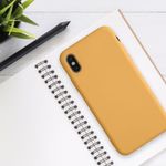 Husa pentru iPhone X/iPhone XS, Silicon, Galben, 49982.217 fotografia produsului View 3 S