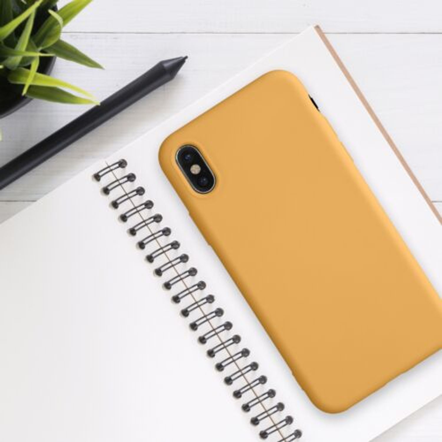 Husa pentru iPhone X/iPhone XS, Silicon, Galben, 49982.217 fotografia produsului View 3 L