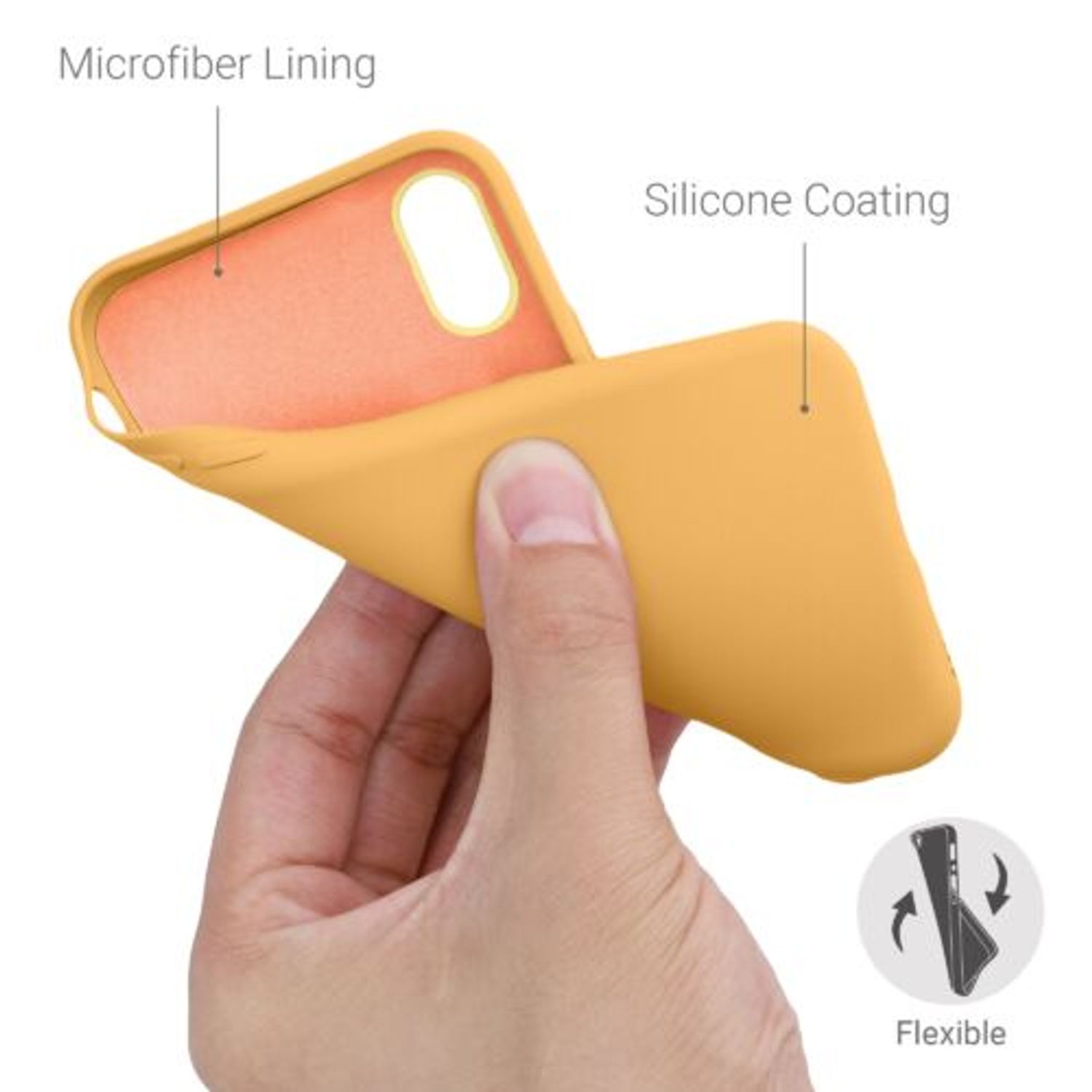 Husa pentru iPhone X/iPhone XS, Silicon, Galben, 49982.217 fotografia produsului View 4 L