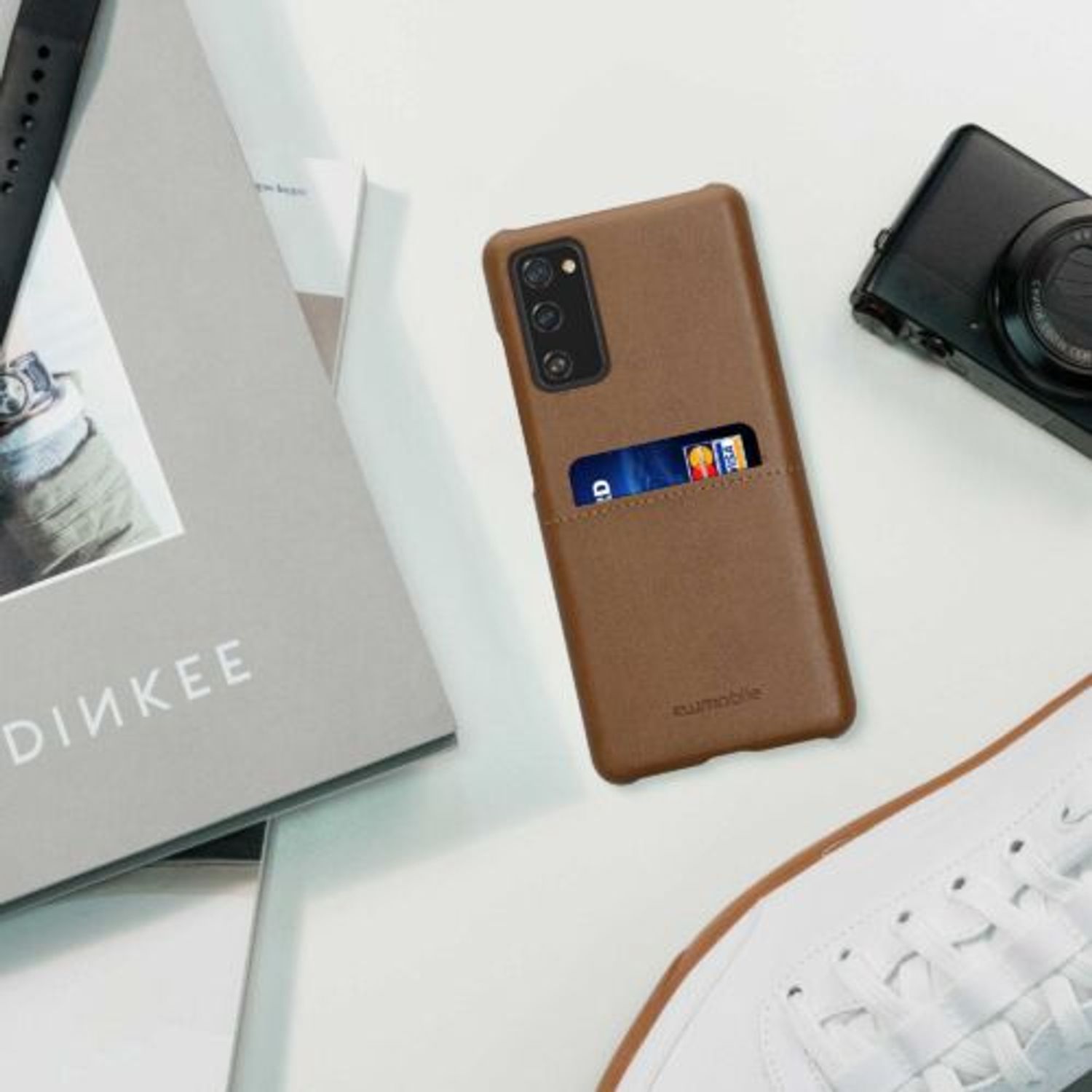Husa Kwmobile pentru Samsung Galaxy S20 FE, Piele ecologica, Maro, 58502.24 fotografia produsului View 3 L