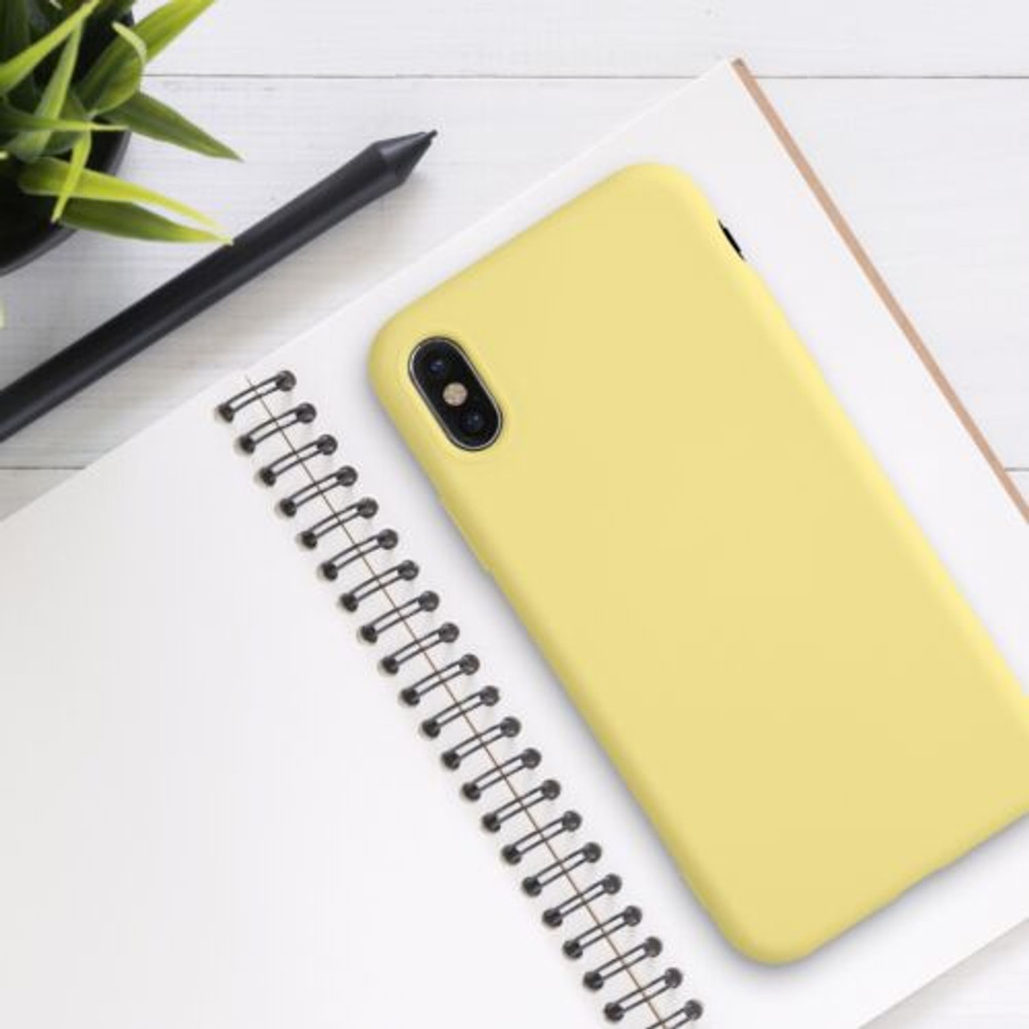 Husa pentru iPhone X/iPhone XS, Silicon, Galben, 49982.216 fotografia produsului View 16 L