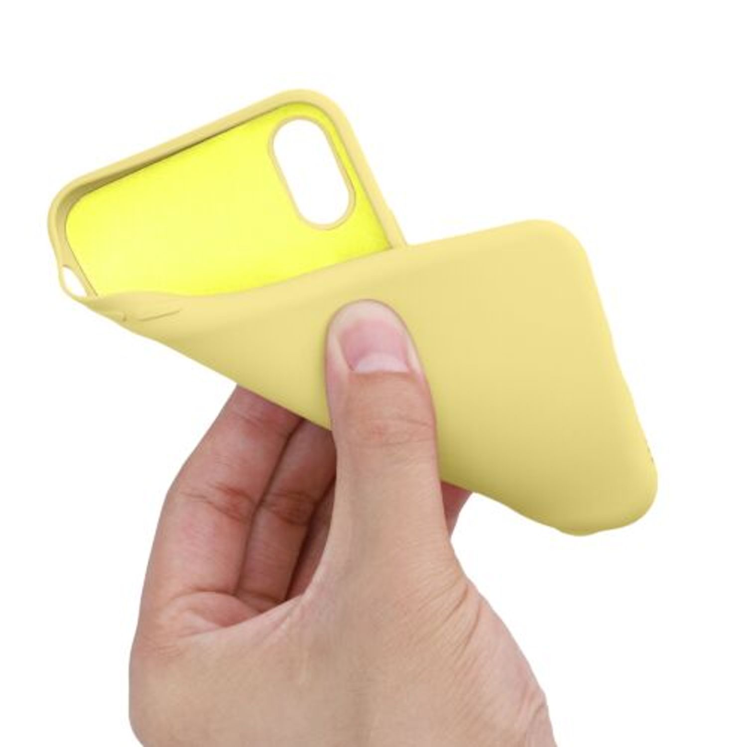 Husa pentru iPhone X/iPhone XS, Silicon, Galben, 49982.216 fotografia produsului View 11 L