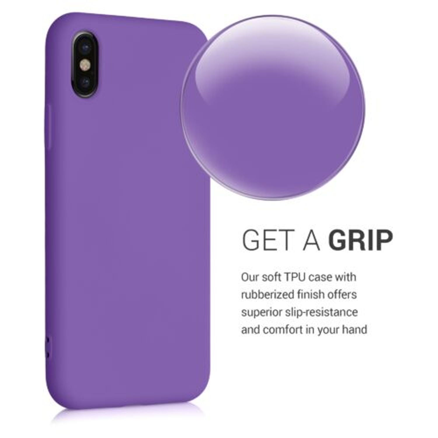 Husa pentru iPhone X/iPhone XS, Silicon, Mov, 49982.221 fotografia produsului View 5 L