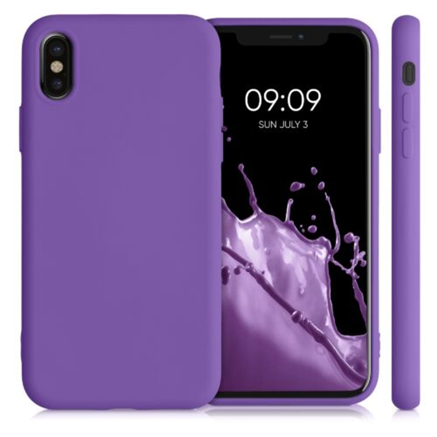 Husa pentru iPhone X/iPhone XS, Silicon, Mov, 49982.221 fotografia produsului View 2 L
