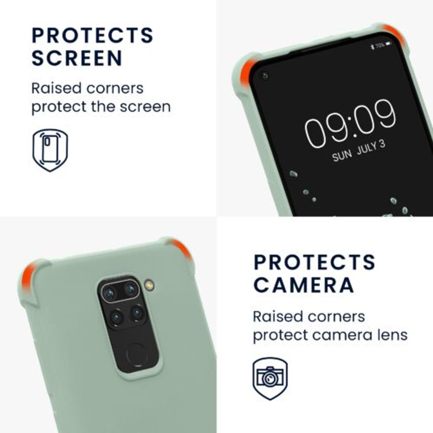 Husa Kwmobile pentru Xiaomi Redmi Note 9, Silicon, Verde, 53147.172 fotografia produsului View 3 L