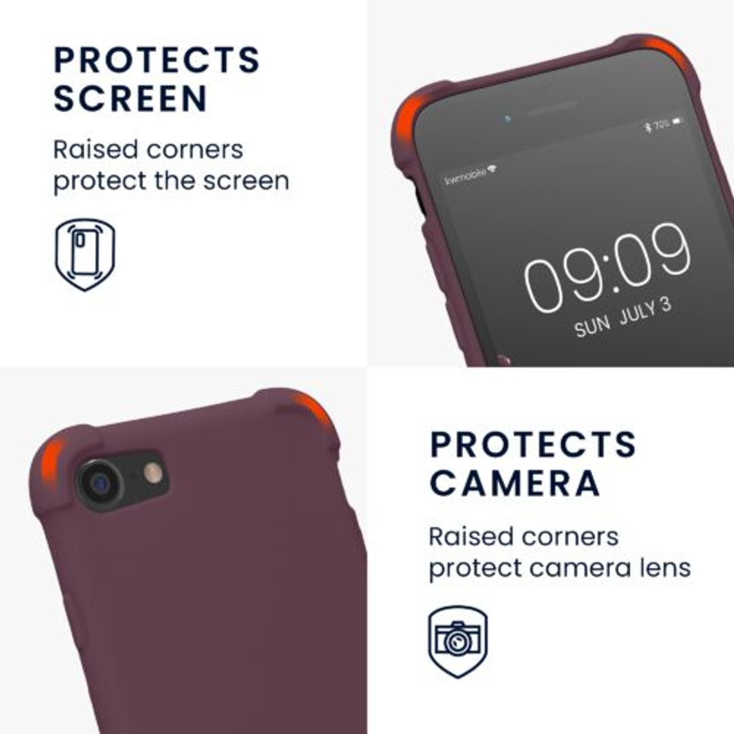 Husa Kwmobile pentru Apple iPhone 8/iPhone 7/iPhone SE 2, Silicon, Violet, 49920.187 fotografia produsului View 3 L