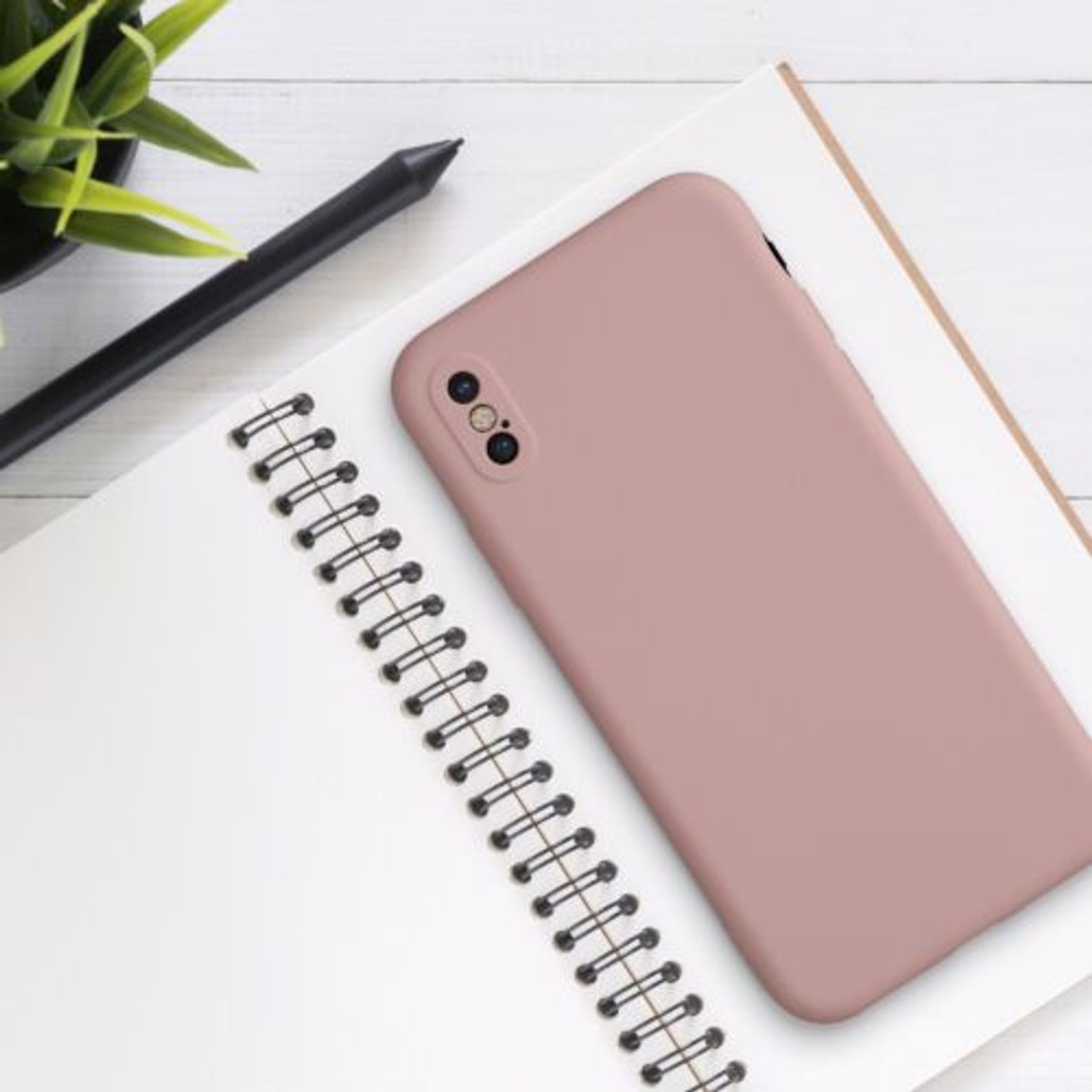 Husa pentru iPhone X/iPhone XS, Silicon, Roz, 49982.193 fotografia produsului View 5 L