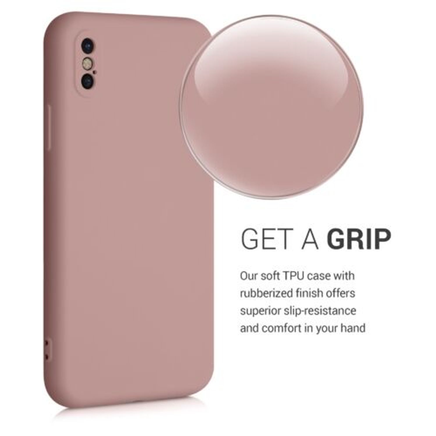 Husa pentru iPhone X/iPhone XS, Silicon, Roz, 49982.193 fotografia produsului View 6 L