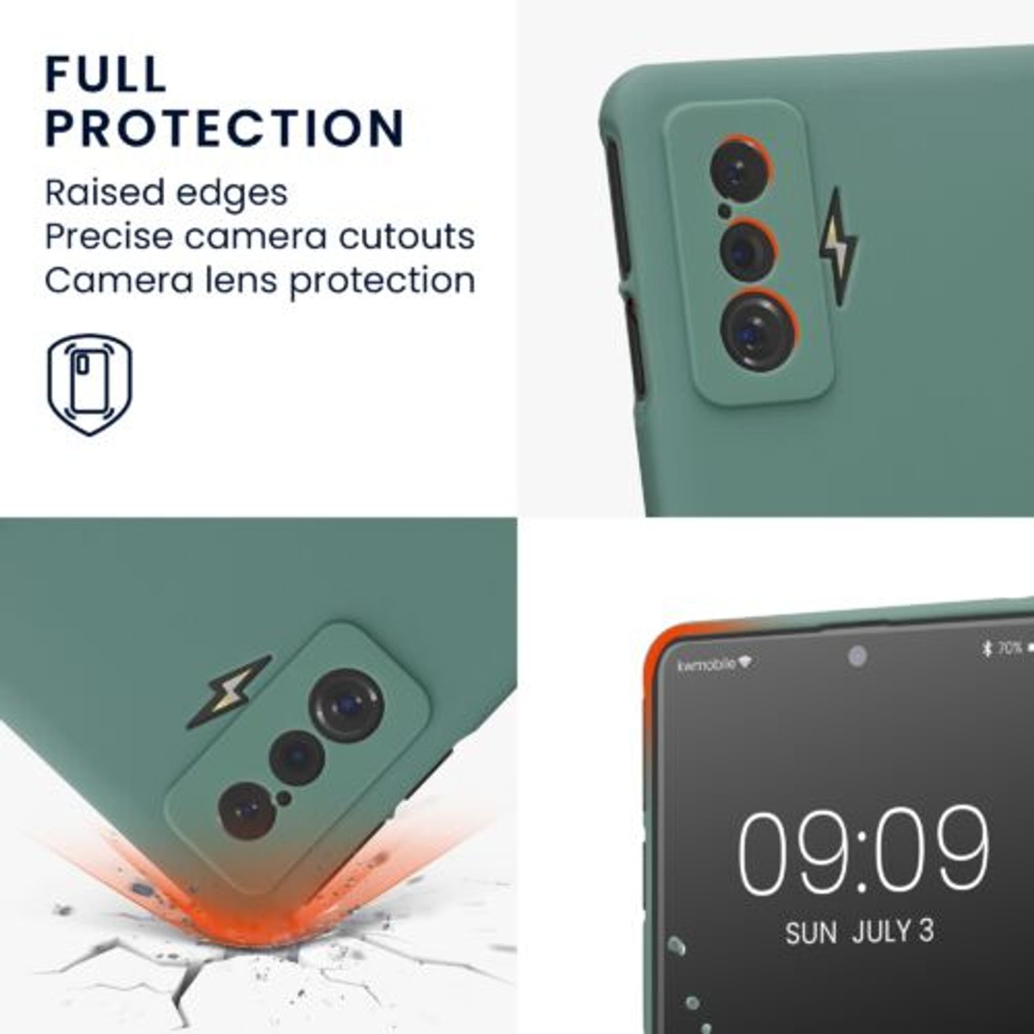 Husa Kwmobile pentru Xiaomi Poco F4 GT, Silicon, Verde, 58528.166 fotografia produsului View 3 L