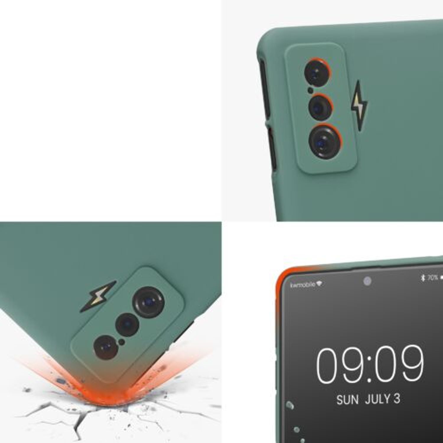 Husa Kwmobile pentru Xiaomi Poco F4 GT, Silicon, Verde, 58528.166 fotografia produsului View 7 L