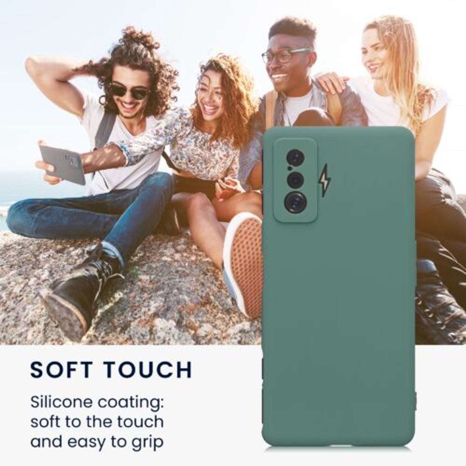 Husa Kwmobile pentru Xiaomi Poco F4 GT, Silicon, Verde, 58528.166 fotografia produsului View 4 L