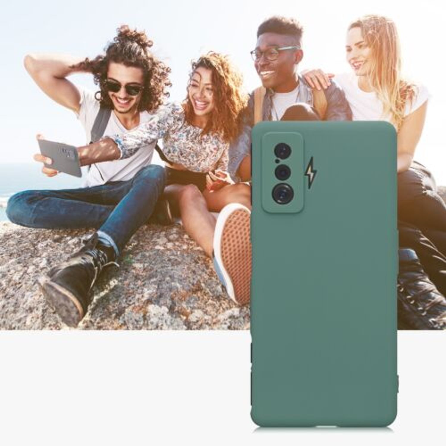 Husa Kwmobile pentru Xiaomi Poco F4 GT, Silicon, Verde, 58528.166 fotografia produsului View 8 L